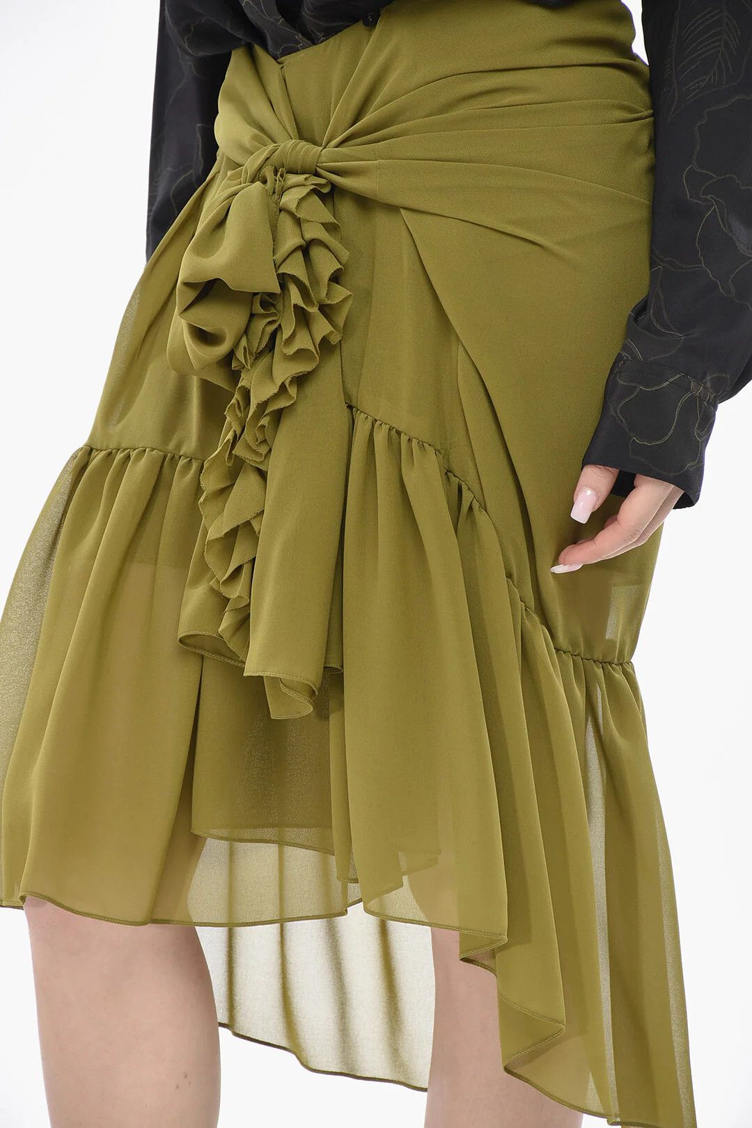 Dries Van Noten og1mm0426 Chiffon Tiered Skirt in Purple Size 27" / US 4 / IT 40 - 3 Thumbnail