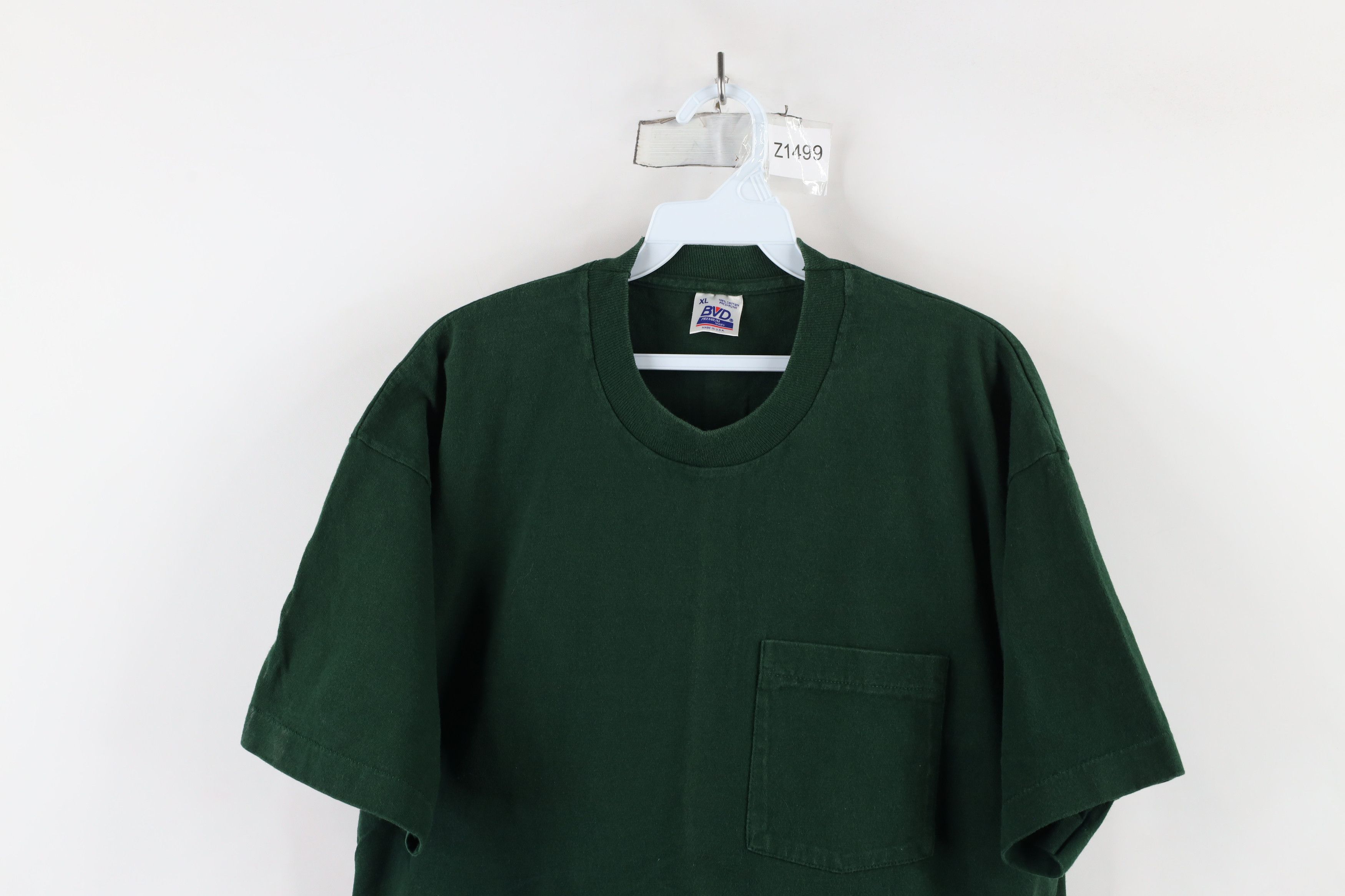 Vintage Vintage 90s Streetwear Heavyweight Cotton T-Shirt Green USA Size US XL / EU 56 / 4 - 2 Thumbnail