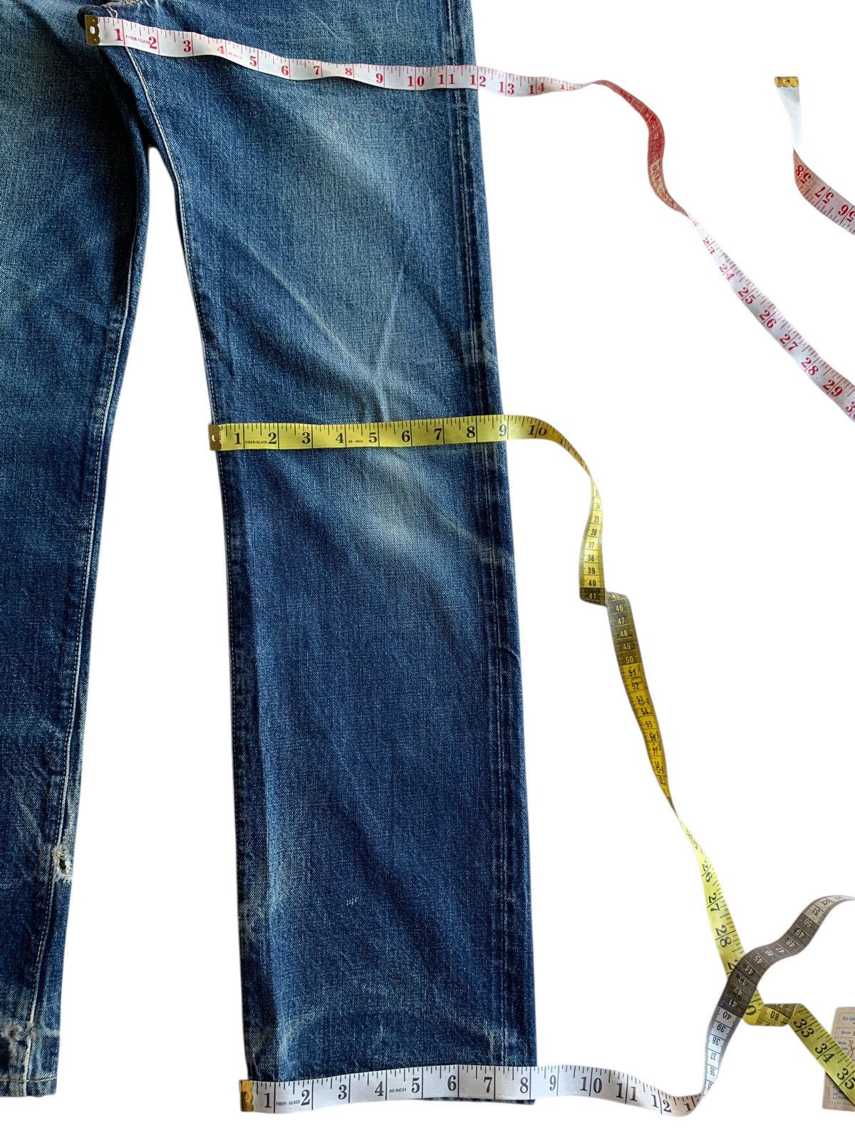 Sugar Cane VINTAGE SWING CHOP SELVEDGE FADED & RUSTY DISTRESSED DENIM Size US 29 - 25 Thumbnail