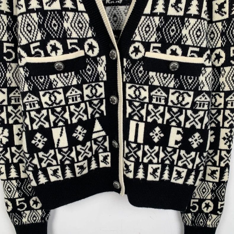 Chanel ChanelSkiing series color-blocked snowflake inlaid cashmere Size XS / US 0-2 / IT 36-38 - 4 Thumbnail