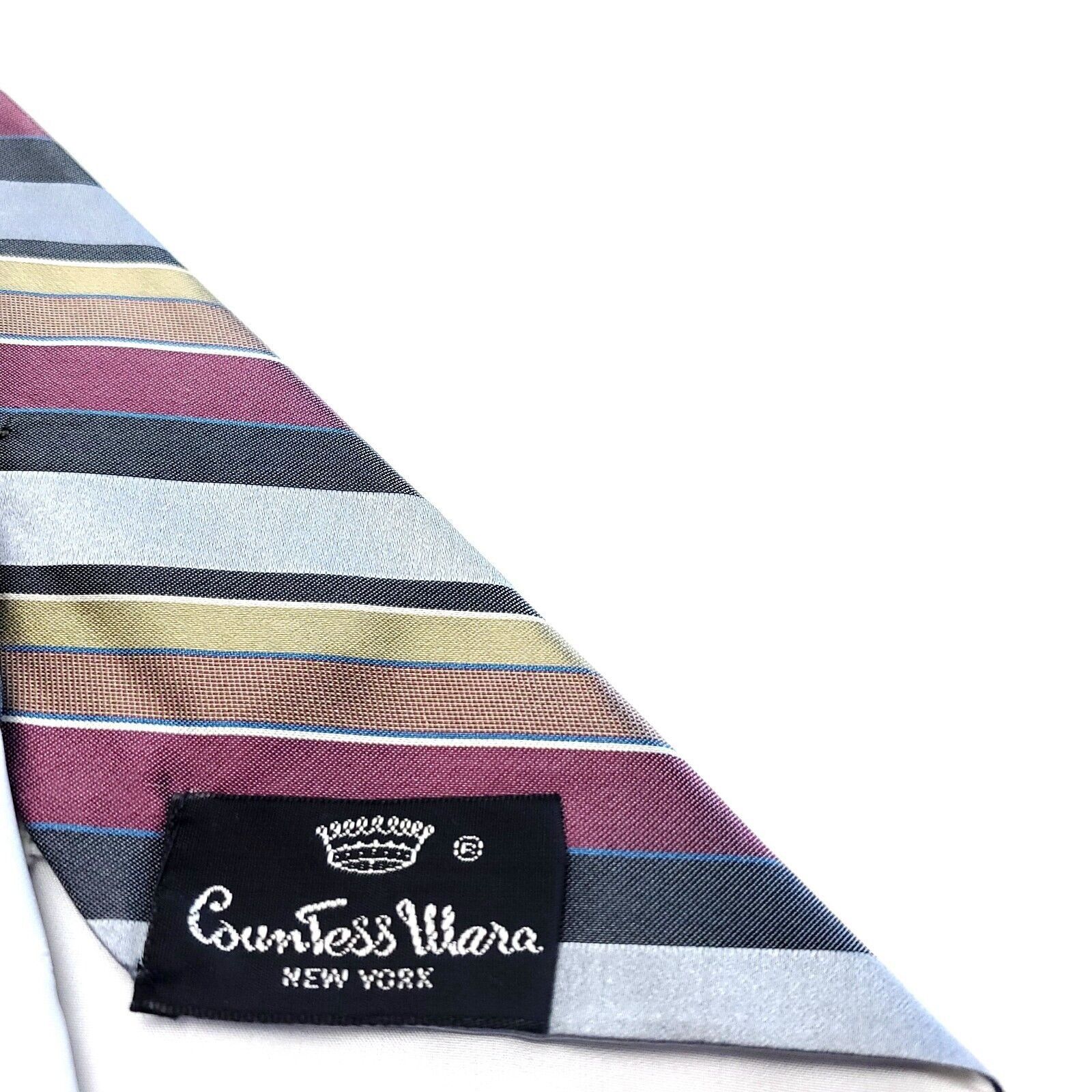 Countess Mara Countess Mara Red Orange Multi Colored Silk Tie Woven Short Size ONE SIZE - 4 Thumbnail