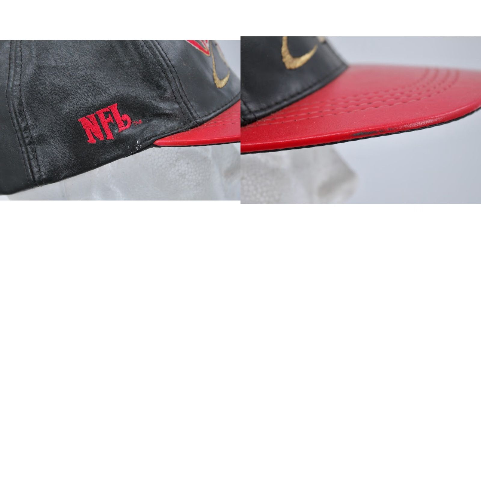 Vintage KC Chiefs Cap Mens Leather Baseball Hat One Size NFL Black VTG Kansas City Cap Mens} Size ONE SIZE - 8 Thumbnail