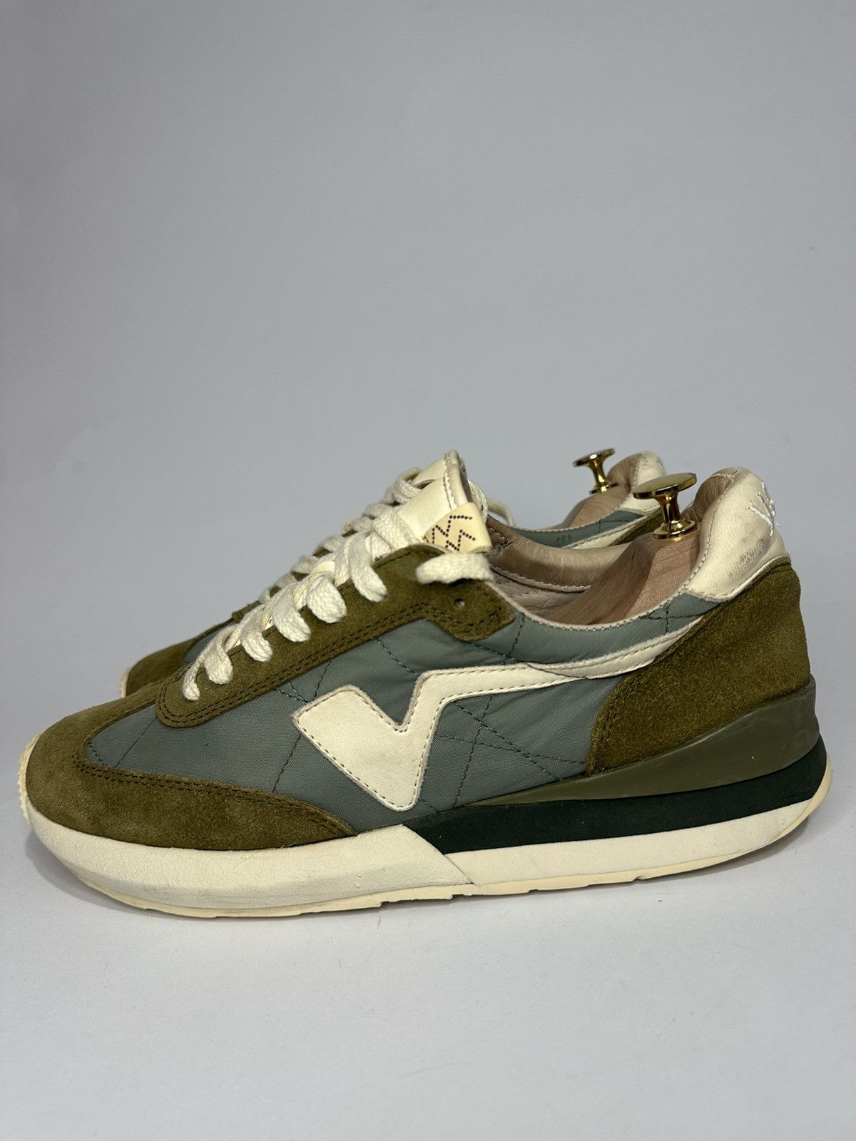 Visvim Visvim FKT Green Suede Leather Trimmed Nylon Runner Sneakers Size US 10.5 / EU 43-44 - 2 Thumbnail