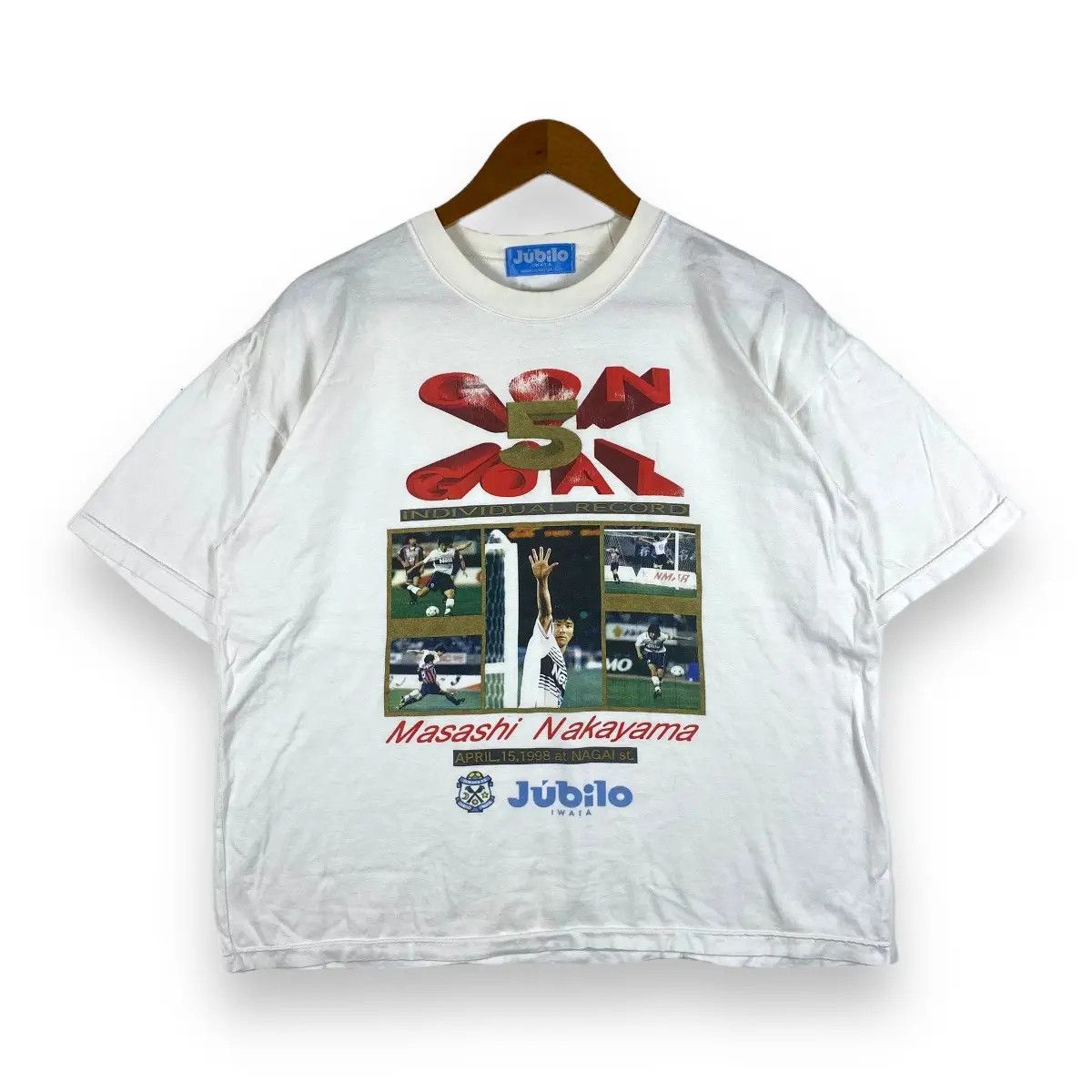 Vintage Vintage 90's JUBILO IWATA Masashi Nakayama Gon 5 Goal Tee Size US L / EU 52-54 / 3 - 1 Thumbnail