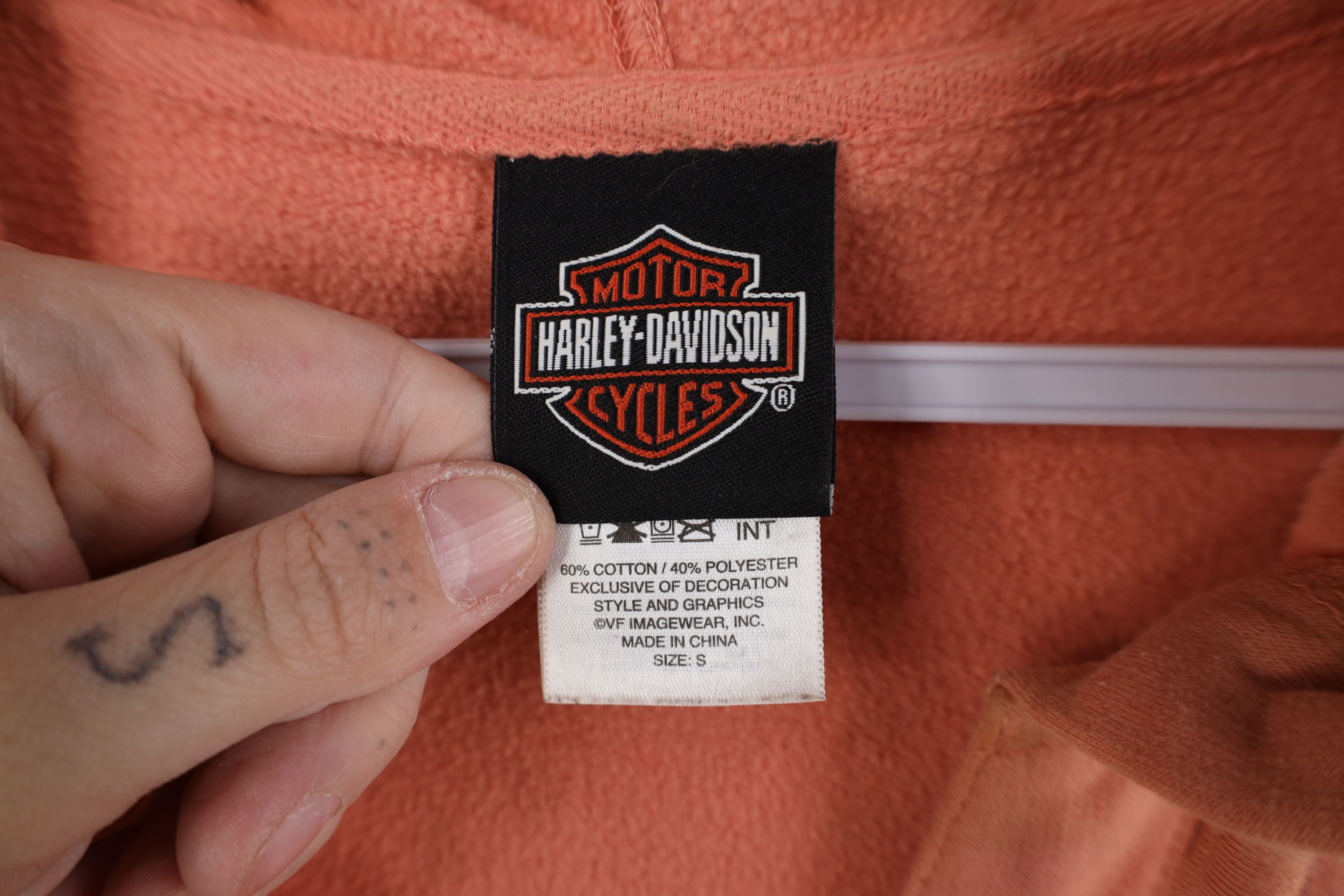 Harley Davidson Vintage Harley Davidson Spell Out Hoodie Sweatshirt Pink Size S / US 4 / IT 40 - 11 Thumbnail