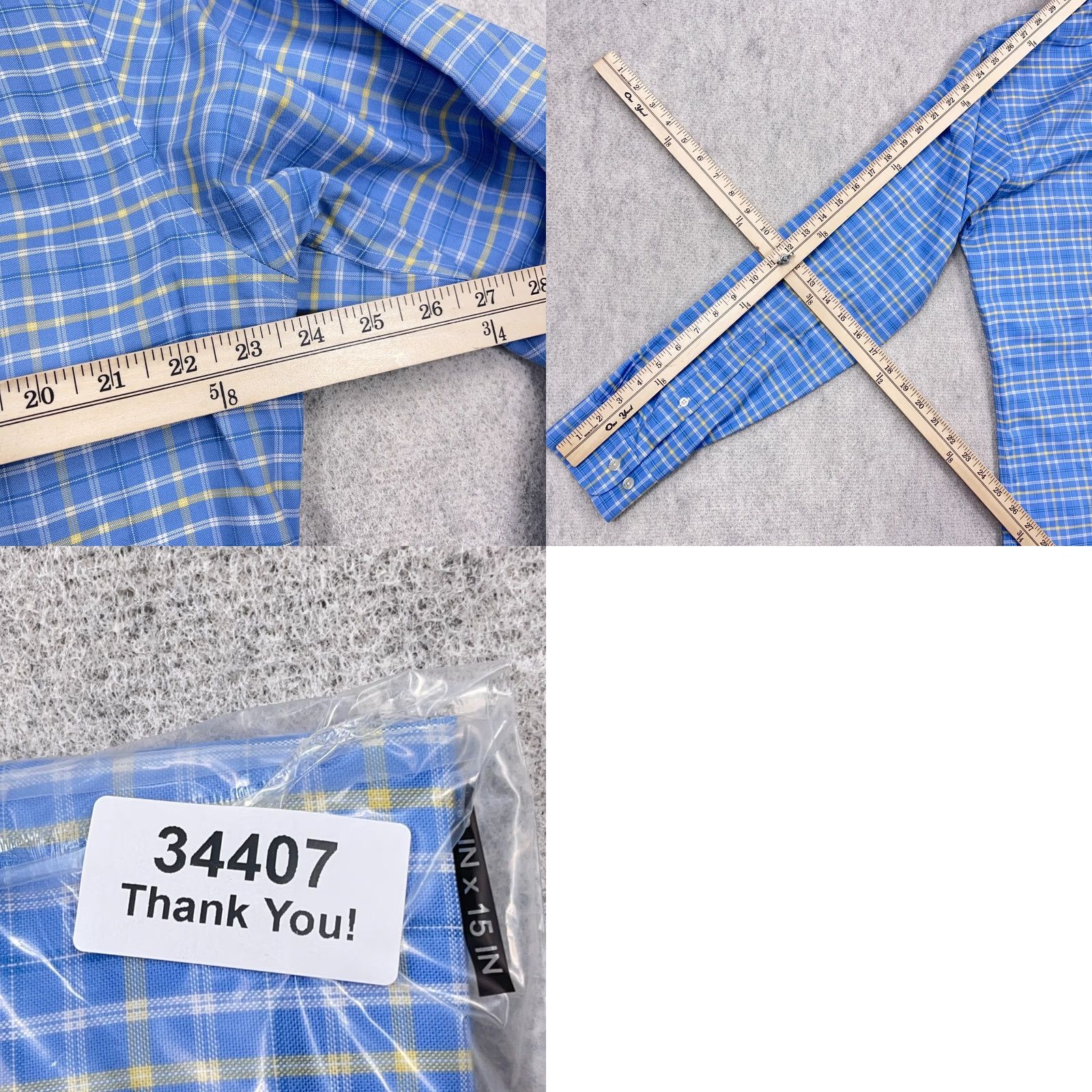 Brooks Brothers Brooks Brothers Button-Up Shirt Men L Blue Plaid OCBD Button-Front Casual Dress Shirt Size 42R - 8 Thumbnail