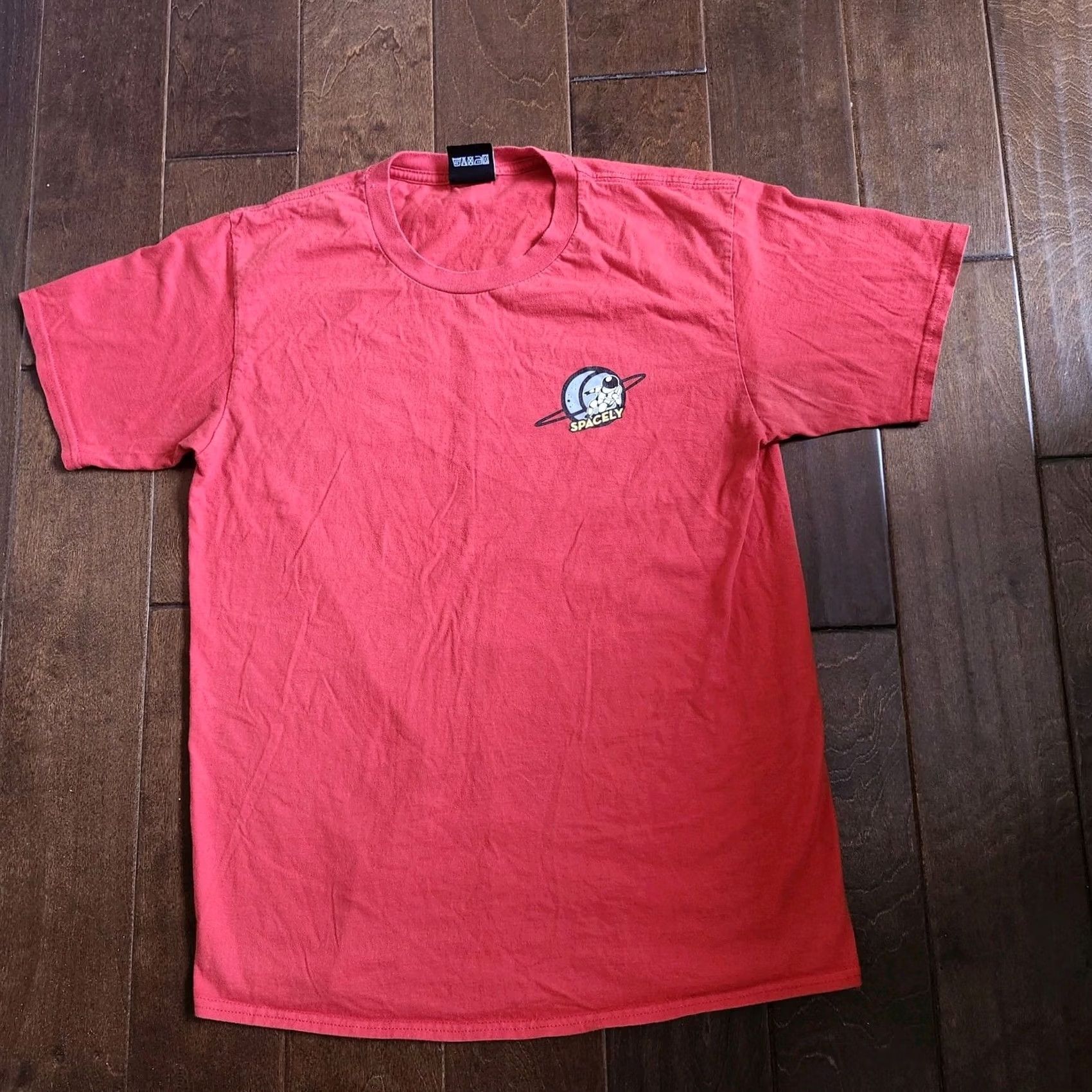 Vintage Spacely Unlimited Men's Red T-shirt - L Shirt Crew Neck Short Sleeve Cotton Space Theme Stains Needs Cleaning Size US L / EU 52-54 / 3 - 2 Thumbnail