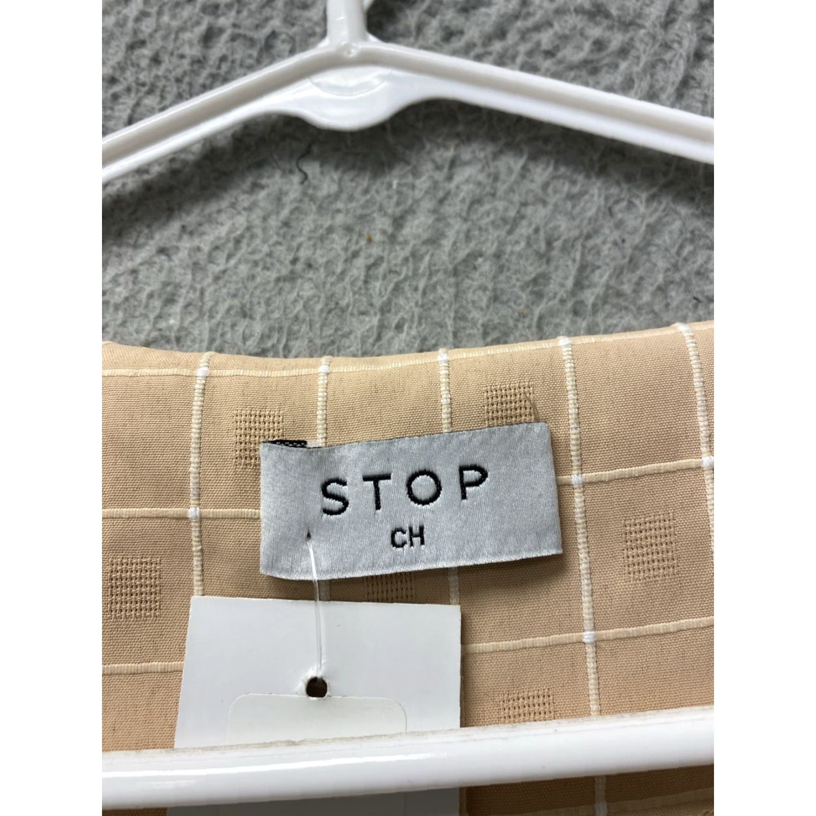Vintage VINTAGE Stop Women's Crop Top Blouse Small Peach Check Casual Chic 116-69 Size S / US 4 / IT 40 - 5 Thumbnail