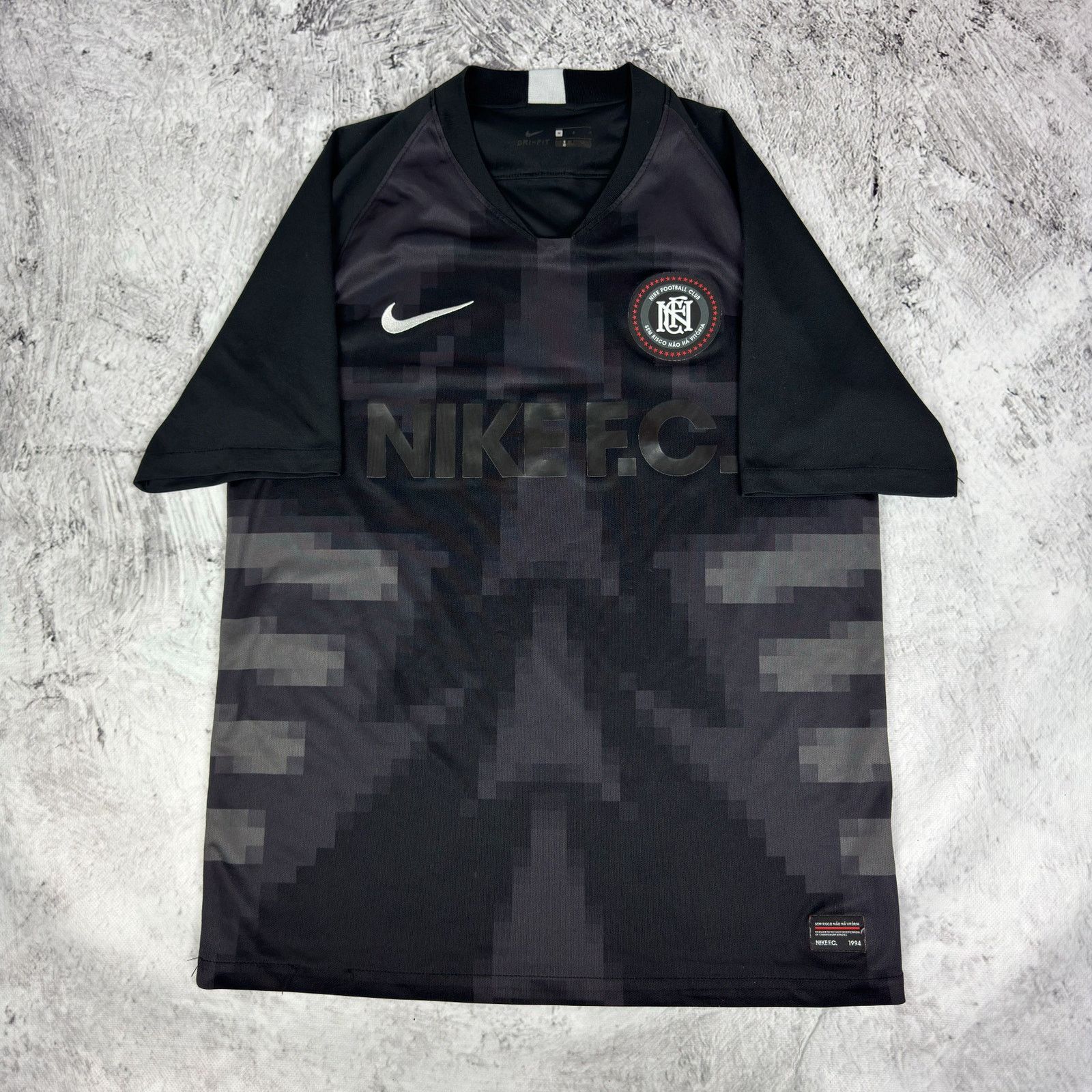 Nike Nike Dri-Fit Men's Black Gray Spellout FC Football Jersey M Size US M / EU 48-50 / 2 - 2 Thumbnail