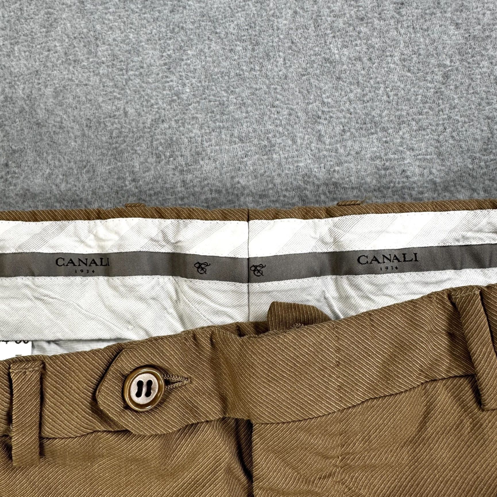 Canali Canali Dress Pants Mens 34x23 100% Wool Brown Flat Front Straight Leg Trousers Size US 34 / EU 50 - 4 Thumbnail
