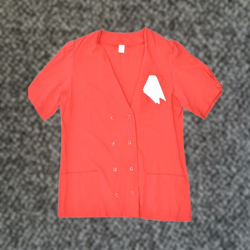 Doublet VINTAGE Womens Double Breasted Shirt Blouse Large Red Size L / US 10 / IT 46 - 1 Thumbnail