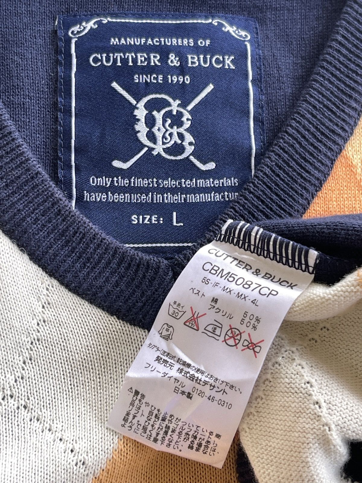 Cutter & Buck Cutter & Buck Argyle Sweater Vest Knitted Size US L / EU 52-54 / 3 - 4 Thumbnail