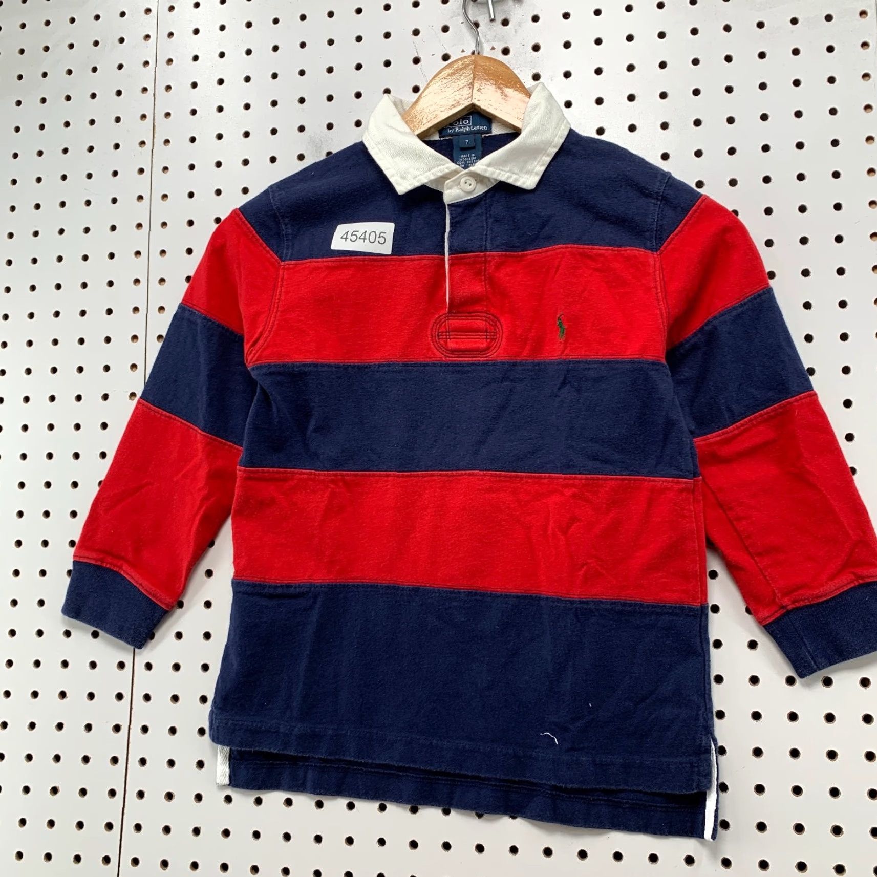 Polo Ralph Lauren VINTAGE Polo Ralph Lauren Rugby Shirt Mens Size 7 Red Blue Striped Long Sleeve Size US M / EU 48-50 / 2 - 2 Thumbnail