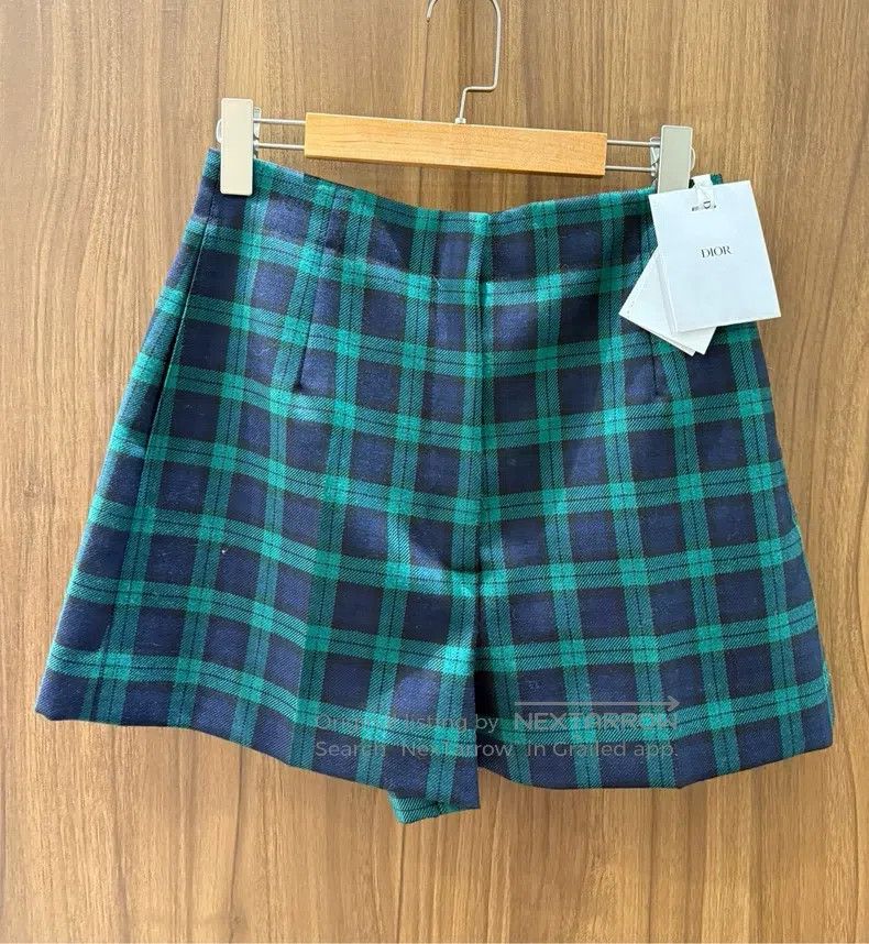 Dior Dior Green plaid wool shorts Size 25" / US 0 / IT 36 - 1 Thumbnail