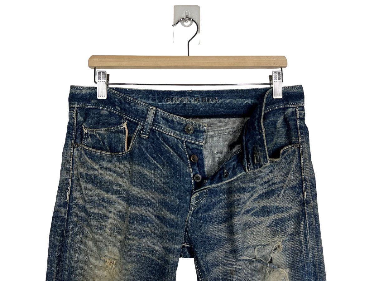 GOSTAR DE FUGA 🔥 GOSTAR DE FUGA DISTRESS DYED BROKEN DENIM JEANS SLIM FIT Size US 30 / EU 46 - 11 Thumbnail