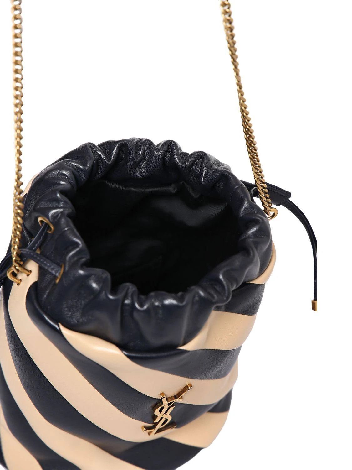 Saint Laurent Paris o1b1hav110924 Size: OS / Alix Leather Bucket Bag Navy & Nude Size ONE SIZE - 3 Thumbnail