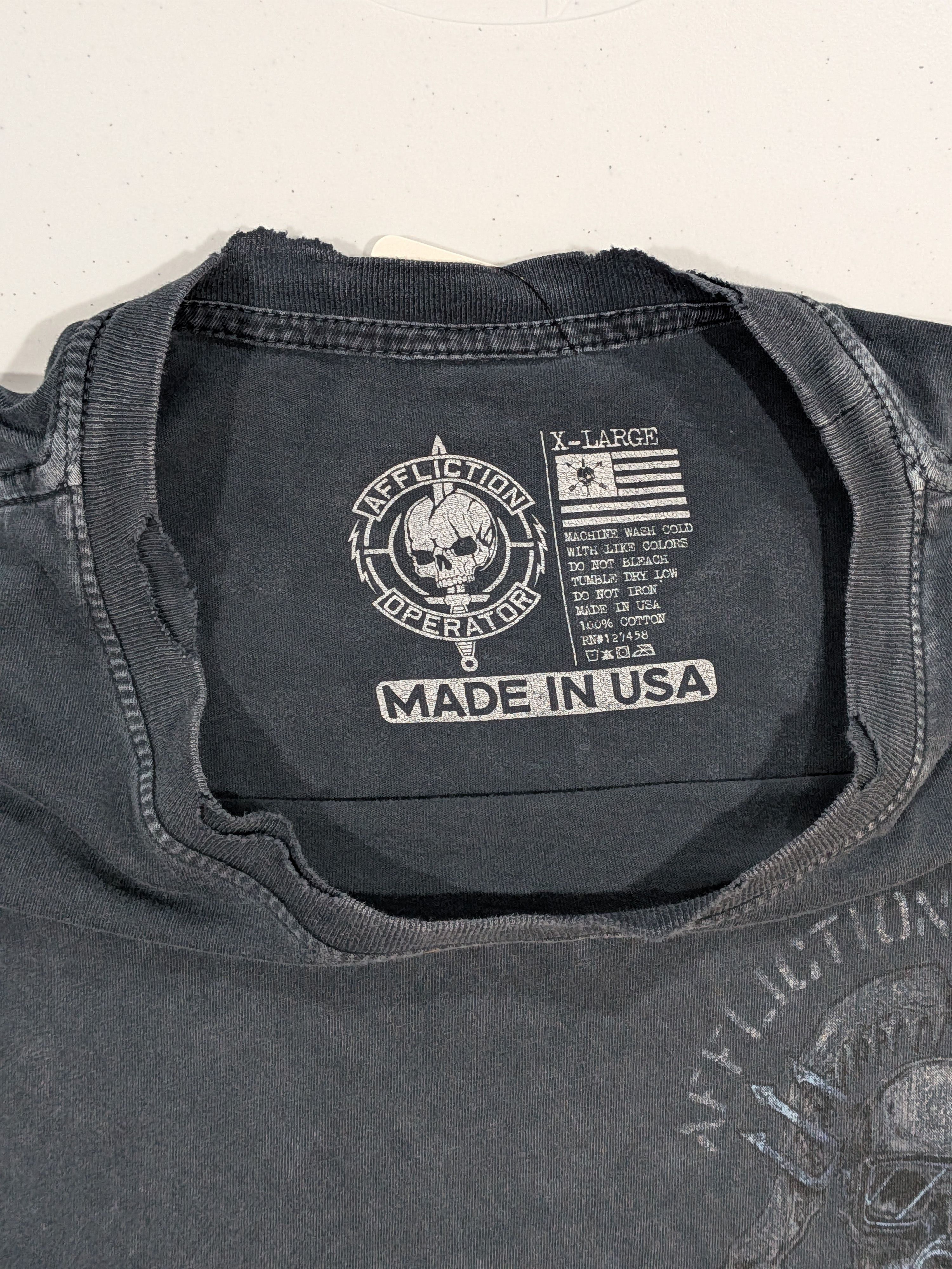 Affliction Affliction Operator Sea Air Land Distressed Graphic Tee Size US XL / EU 56 / 4 - 2 Thumbnail
