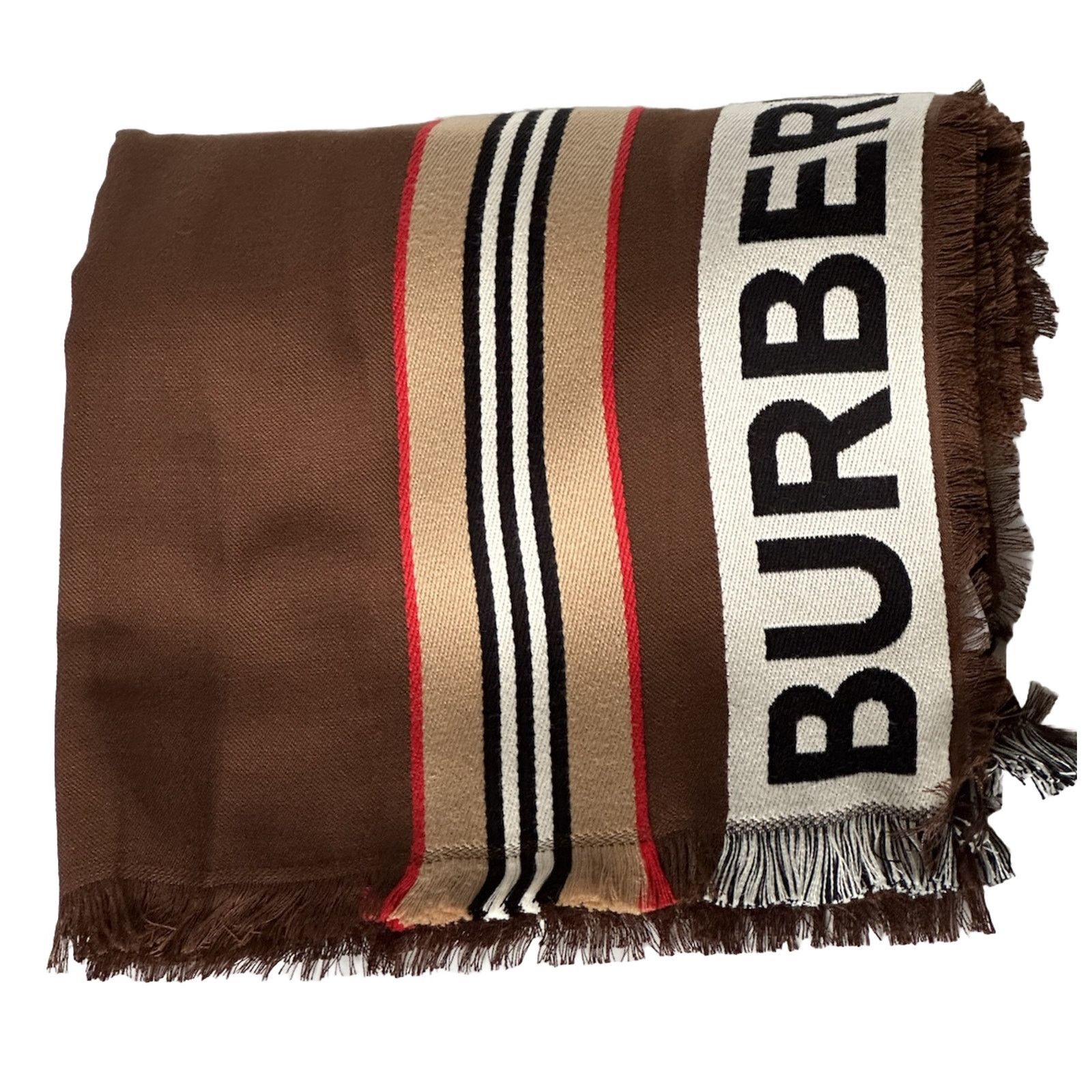 Burberry NWT $470 Burberry Cotton Scarf Brown 185 cm x 100 cm 806732 Size ONE SIZE - 6 Thumbnail