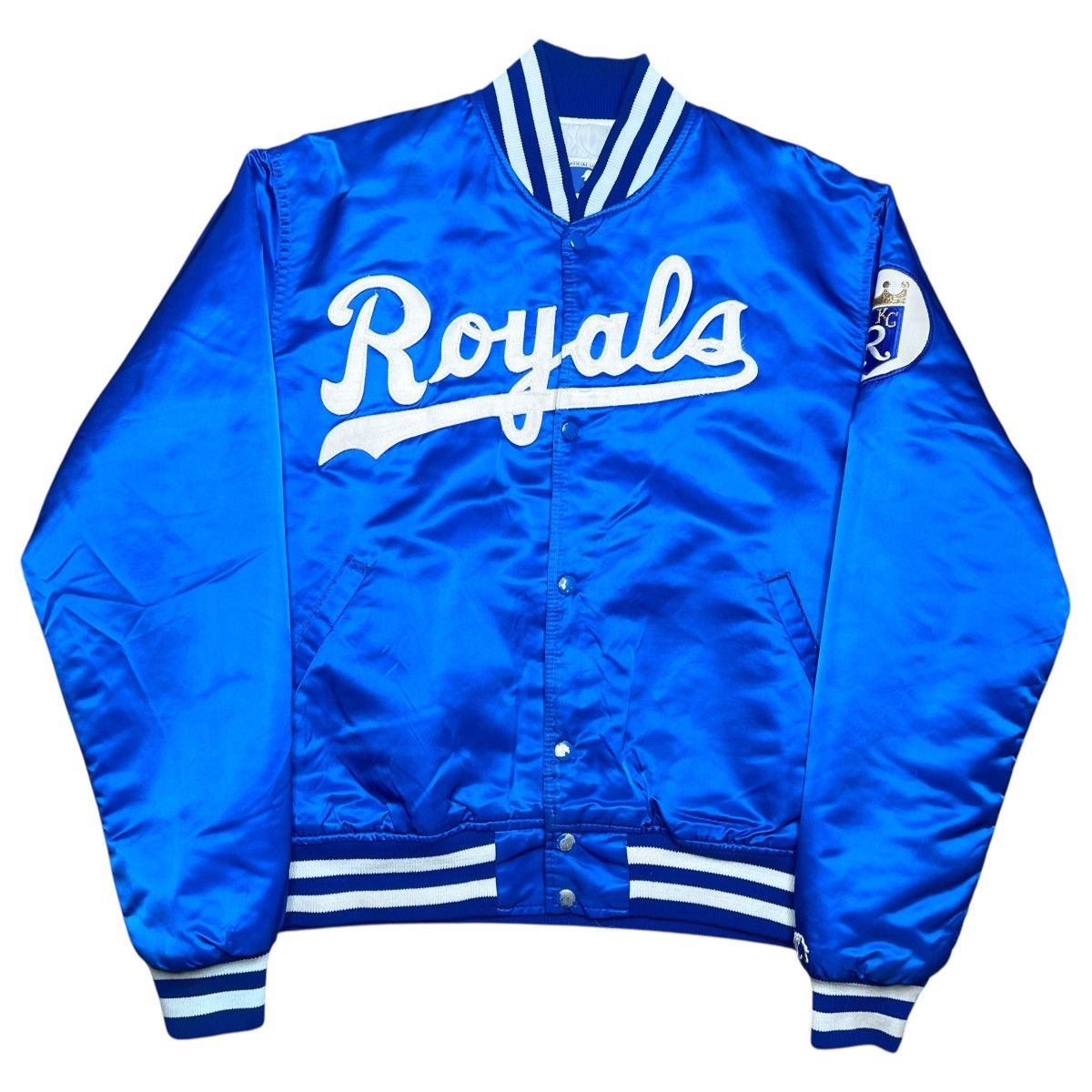 Starter 1990s MLB Kansas City Royals Starter Spell Out Satin Jacket Size US L / EU 52-54 / 3 - 1 Thumbnail