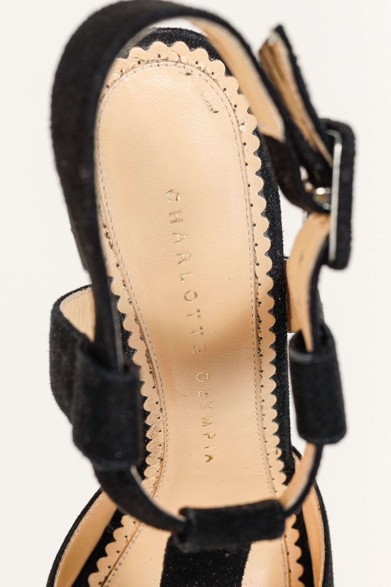 Charlotte Olympia Charlotte Olympia PF/15 Gala Black Suede Embellished Sandals Size US 6.5 / IT 36.5 - 10 Thumbnail