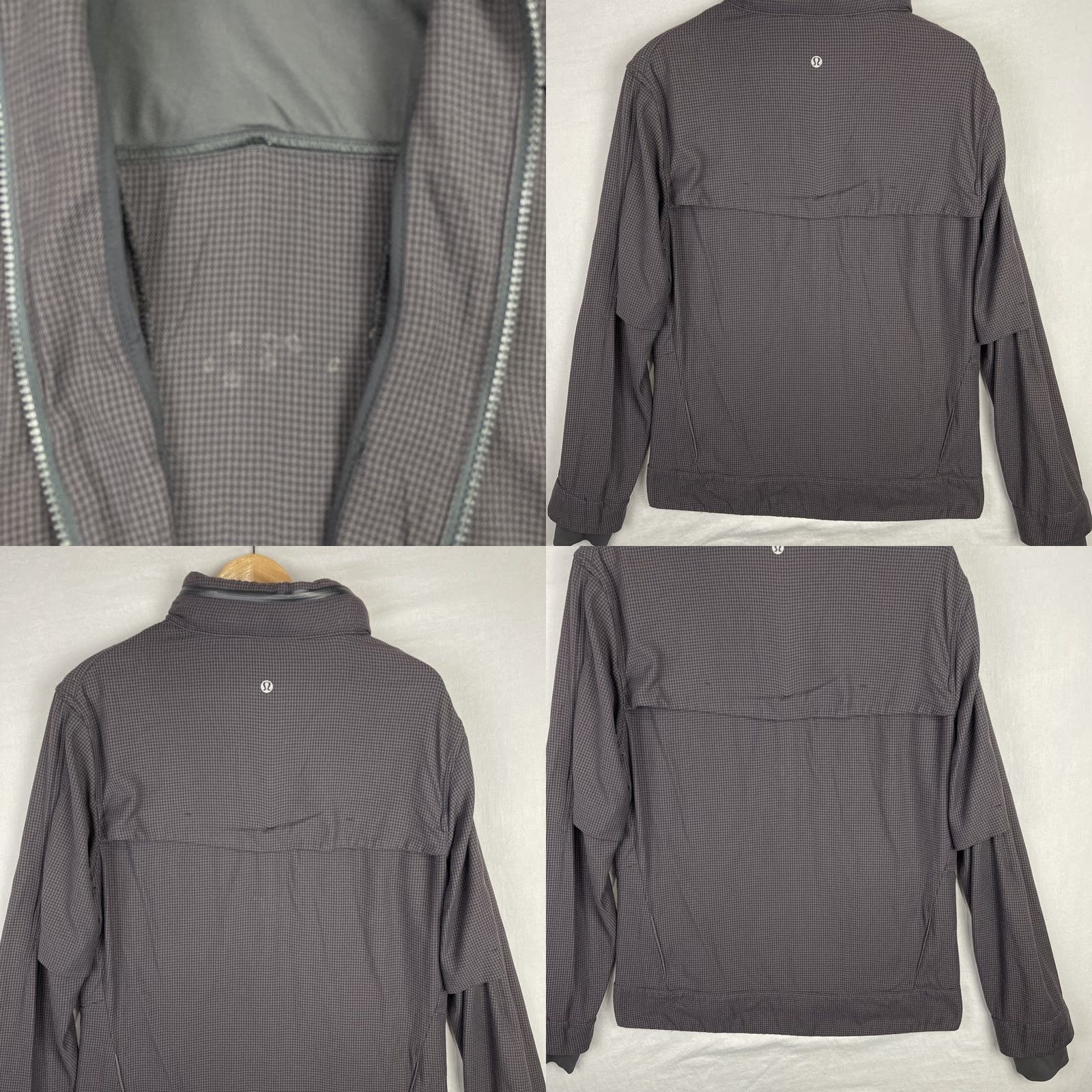 Lululemon Lululemon Jacket Mens M Black Relay Full Zip Concealed Hood Houndstooth Size US M / EU 48-50 / 2 - 9 Thumbnail