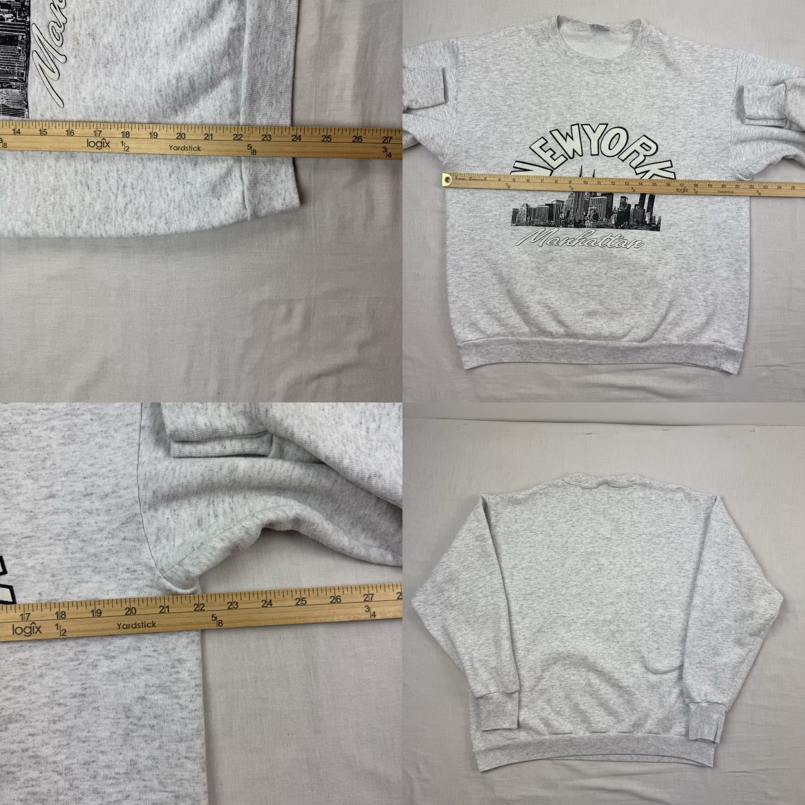 Delta VINTAGE Delta Sweatshirt Men XL Crewneck Gray USA 90s New York City Empire State Twin Towers Size US XL / EU 56 / 4 - 9 Thumbnail