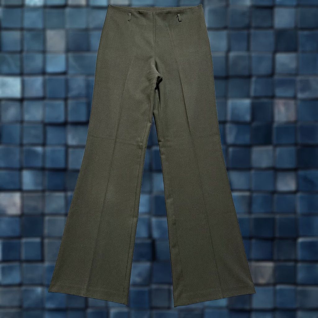Olive CELYN B Pants Womens Medium Olive Green Stretch Flared Trousers Bootcut Italy Size 32" / US 10 / IT 46 - 1 Thumbnail