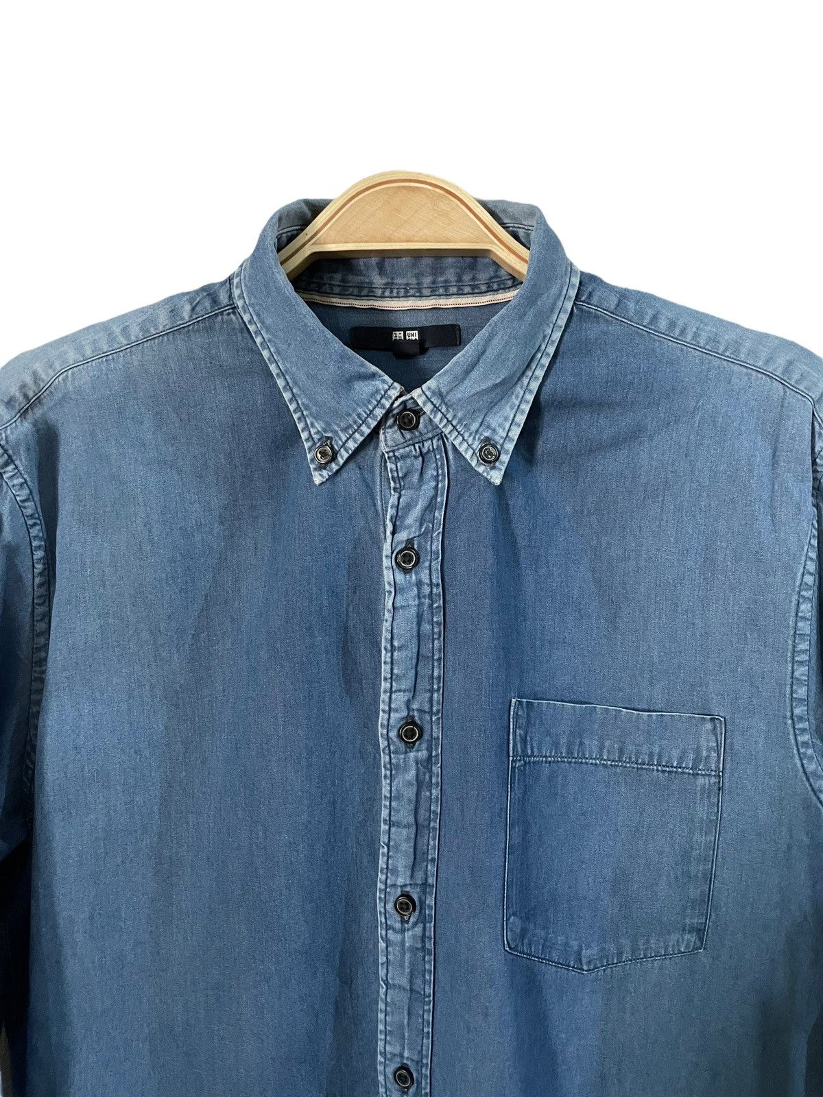 Japanese Brand × Uniqlo Uniqlo Vintage Denim Flannel Shirt Size US L / EU 52-54 / 3 - 3 Thumbnail