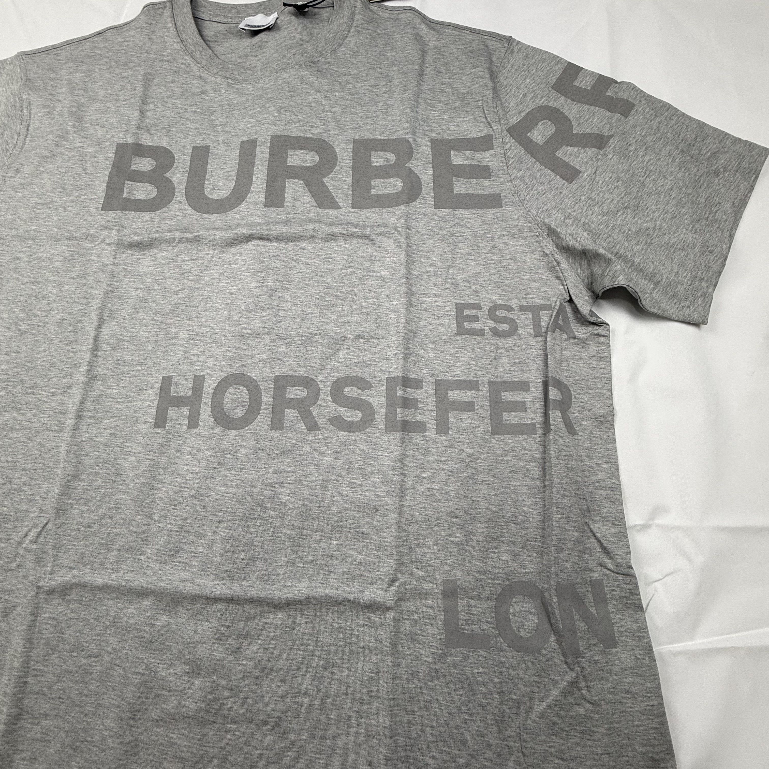 Burberry Burberry Mens Horseferry Print Grey Cotton Oversized T Size US XXL / EU 58 / 5 - 2 Thumbnail