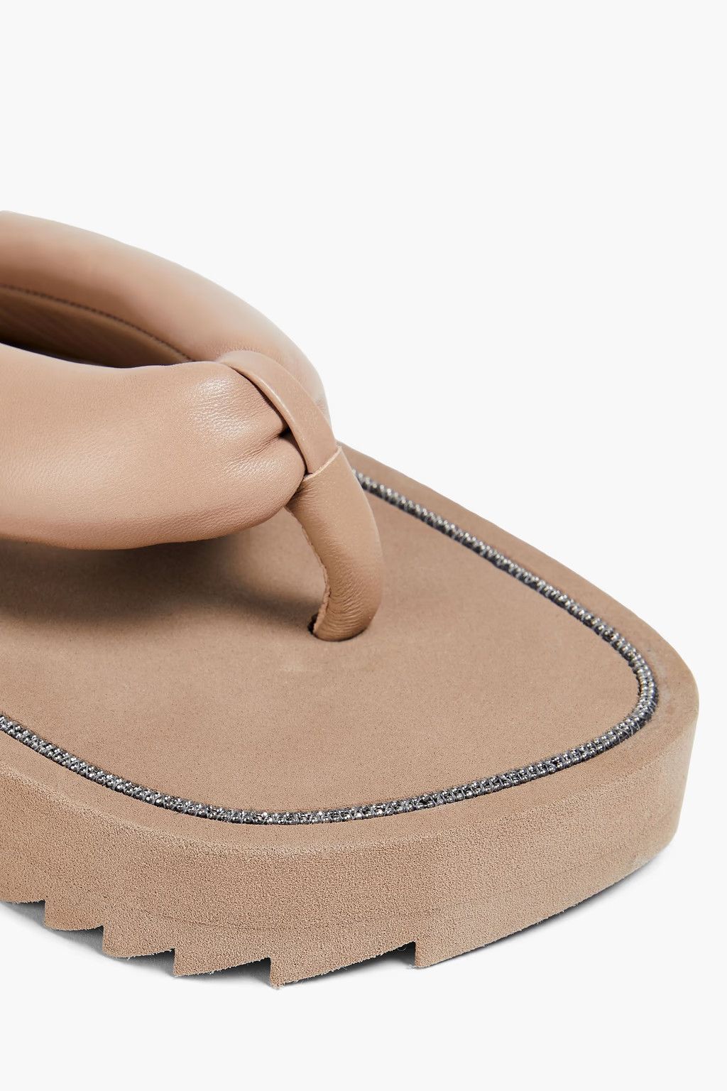 Brunello Cucinelli o1y0725 Leather Slippers in Taupe Size US 6 / IT 36 - 4 Thumbnail