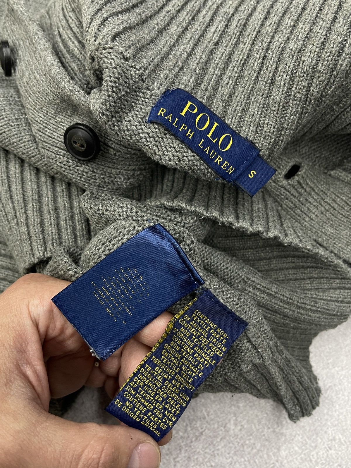 Polo Ralph Lauren Mens Polo Ralph Lauren Knitted Sweater Button Grey Y2K Rugby Size US S / EU 44-46 / 1 - 6 Thumbnail