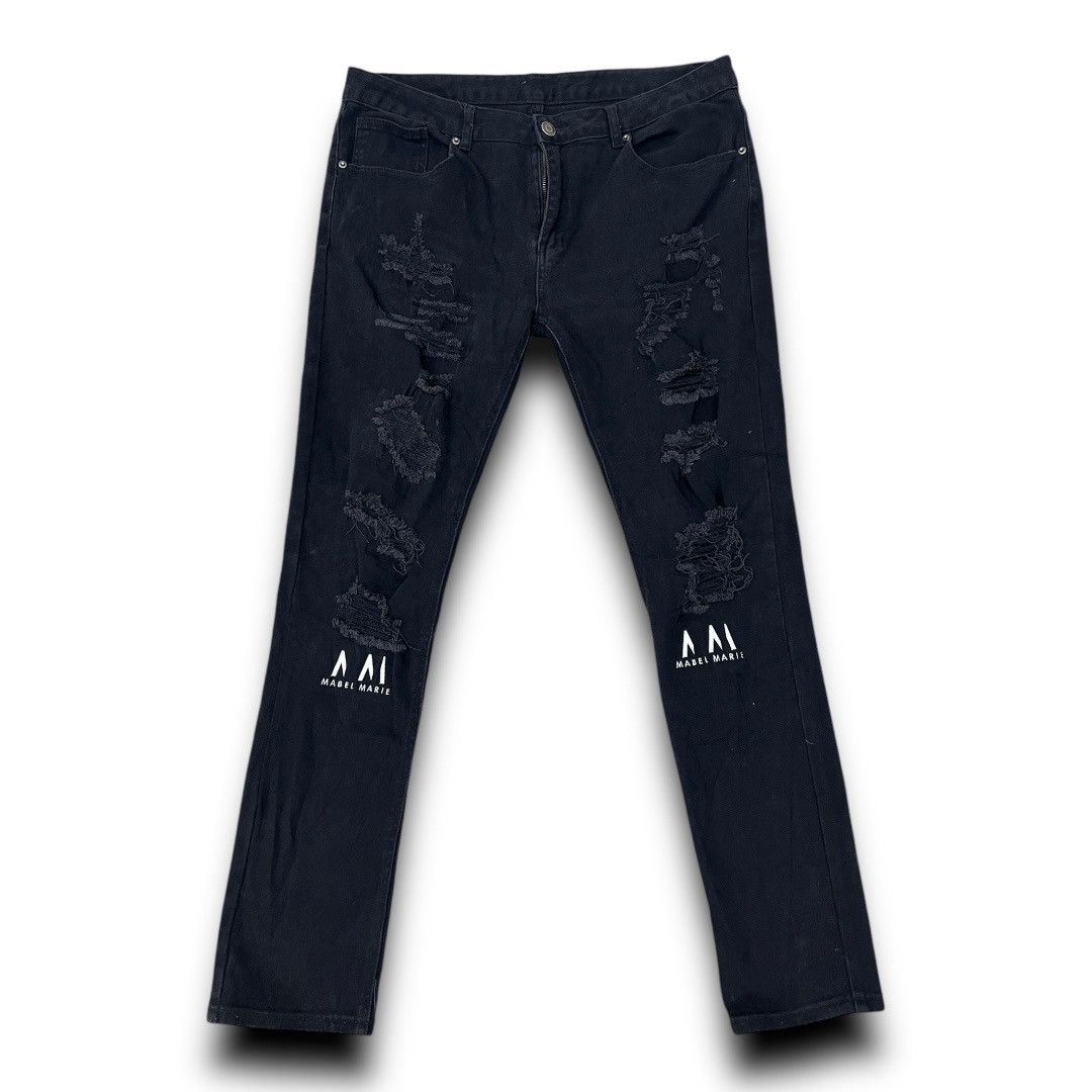 Designer × Japanese Brand MABEL MARIE JAPANESE BRAND DISTRESSED DESIGN JEANS DENIM Size US 38 / EU 54 - 1 Thumbnail