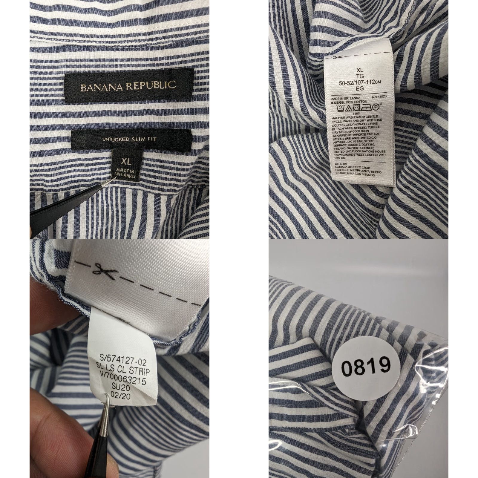Banana Republic Banana Republic Shirt Men XL Cotton Striped Slim Fit Long Sleeve Button-Up Regular Size US XL / EU 56 / 4 - 8 Thumbnail