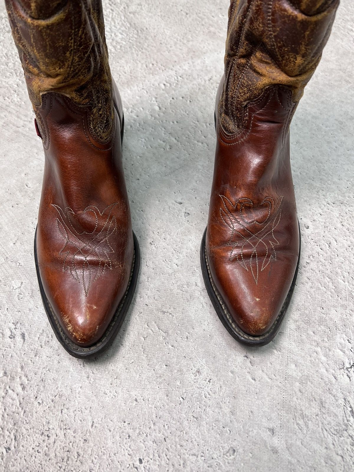 Vintage × Western Rise 90s Vintage Leather Cowboy Boots Western shoes USA Size US 9.5 / EU 42-43 - 11 Thumbnail