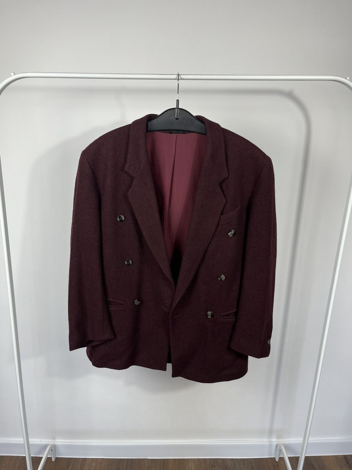 Other Vintage Burgundy Wool Double Breasted Mens Blazer Size 42R - 1 Thumbnail