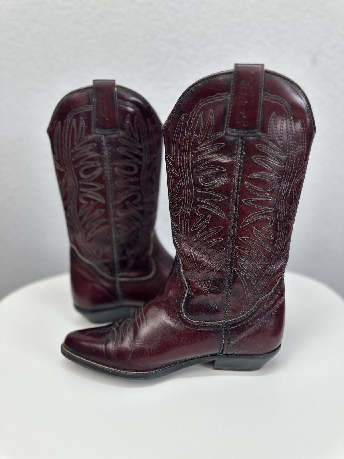 Boston Traders Vintage Western Boots Leather Womens Hight Cowboy A.S. 98 Size US 8 / IT 38 - 6 Thumbnail