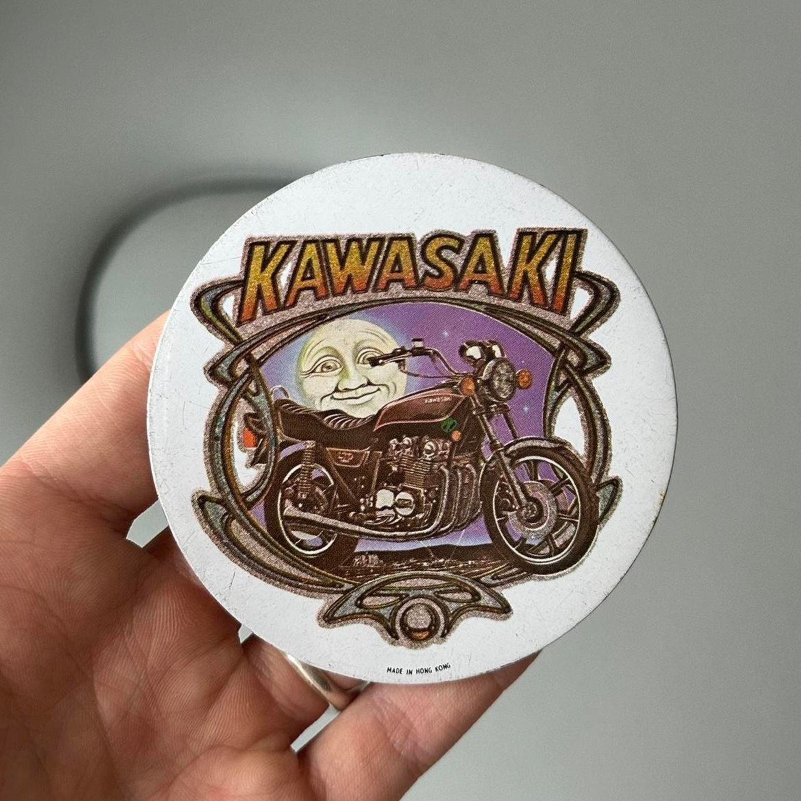 Japanese Brand × Other × Vintage Vintage 60s 70s Kawasaki Moon Motorcycle Metal Button Pin Size ONE SIZE - 1 Thumbnail