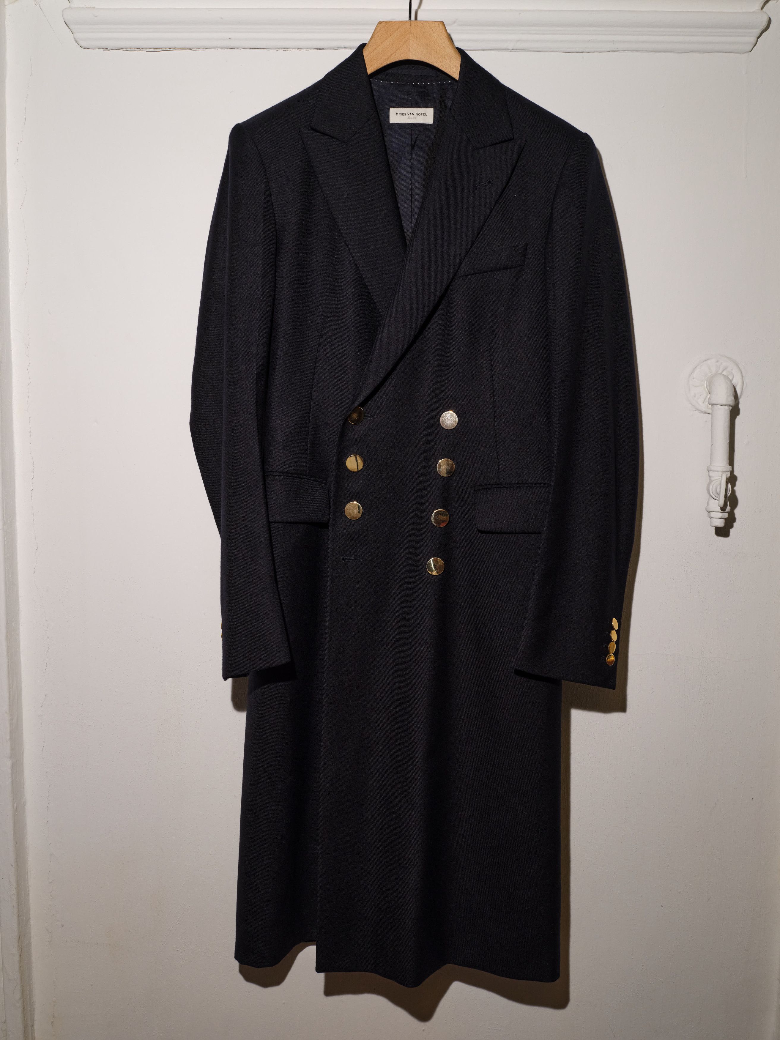 image of Dries Van Noten Formal Dress Coat Navy, Men's (Size Small)