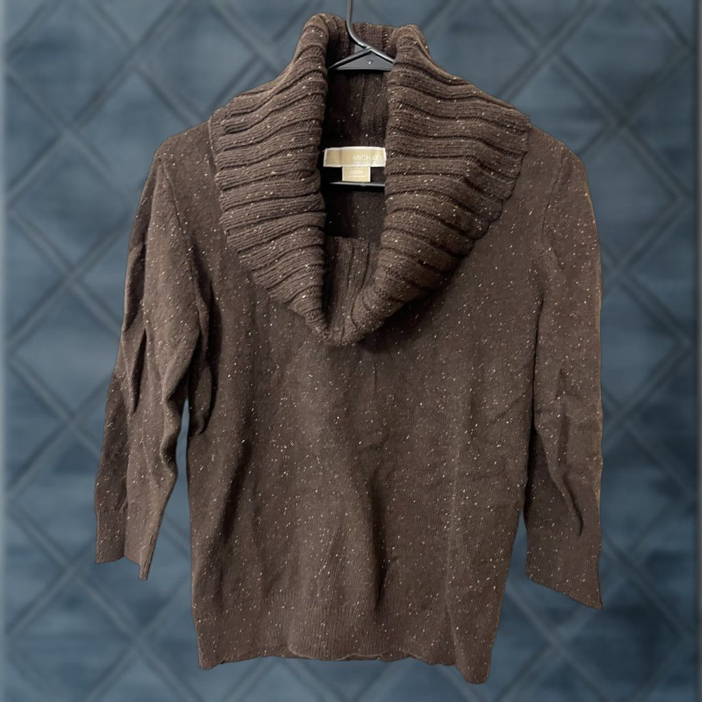 Michael Kors Michael Kors Turtleneck Sweater Women Medium Brown Knit Pullover Logo Casual Classic Size M / US 6-8 / IT 42-44 - 1 Thumbnail