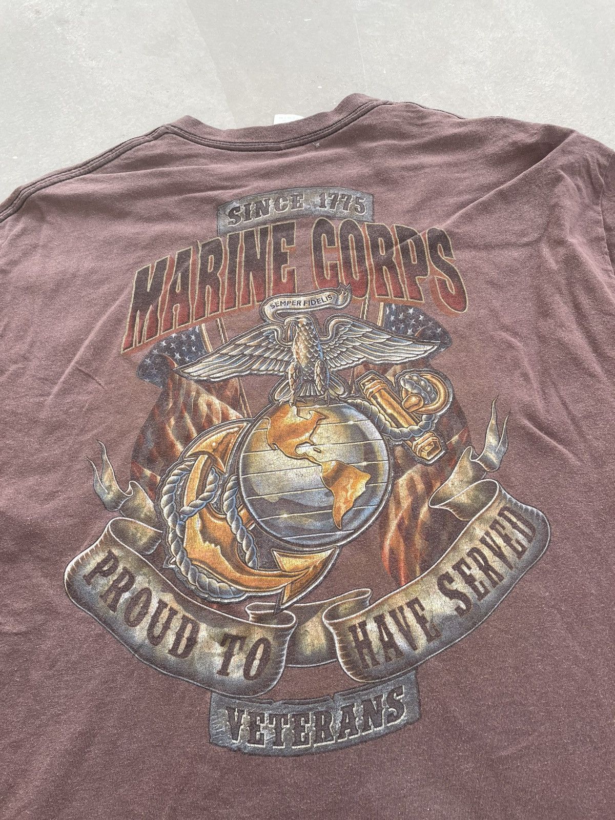 Vintage VINTAGE MARINE CORPS VETERANS TEE Size US XL / EU 56 / 4 - 2 Thumbnail