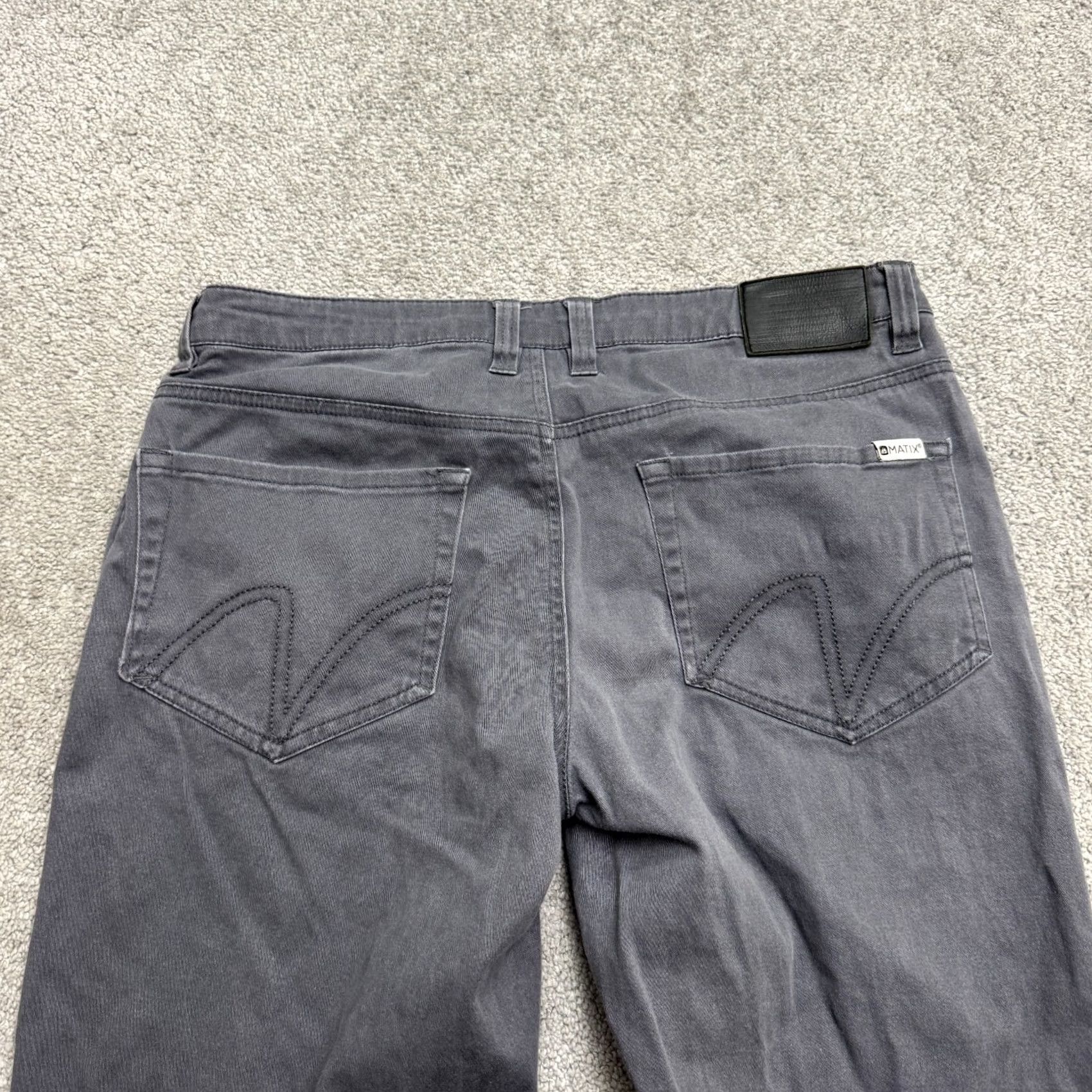 Vintage Matix Gripper Slim Fit Chino Pants Mens 34x32 Gray Cotton Stretch Straight Leg 5-Pocket Style Regular Tailored Everyday Casual Workwear Mens Size US 34 / EU 50 - 6 Thumbnail