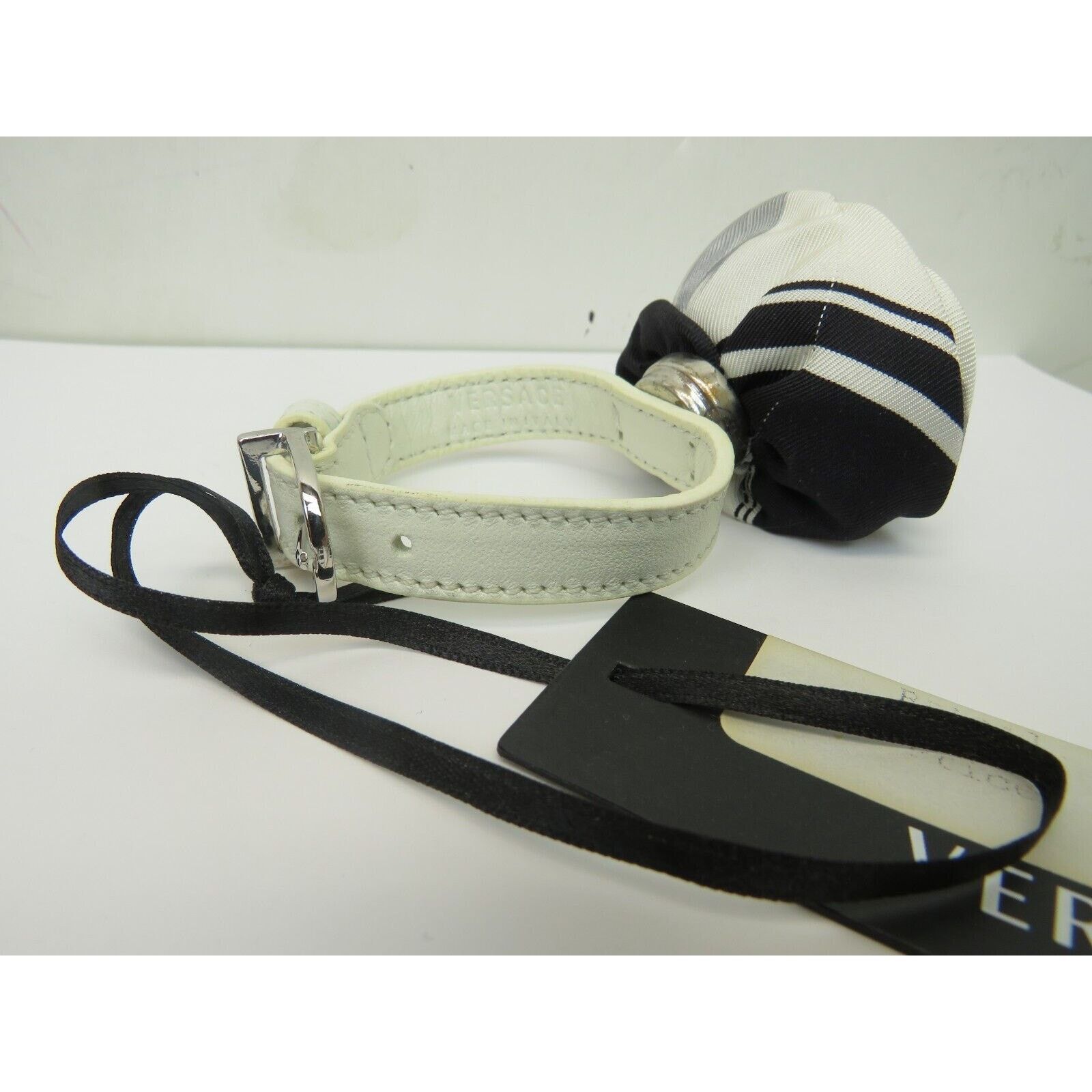 Versace VERSACE LEATHER BRACELET TEXTILE ROSE LOGO BUCKLE CLOSURE IT Size ONE SIZE - 7 Thumbnail