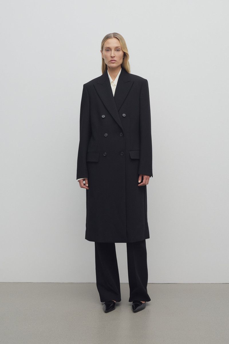 Saint Laurent Paris o1bcso1str1225 Manteau Double Double Ouvrable in Black Size M / US 6-8 / IT 42-44 - 3 Thumbnail