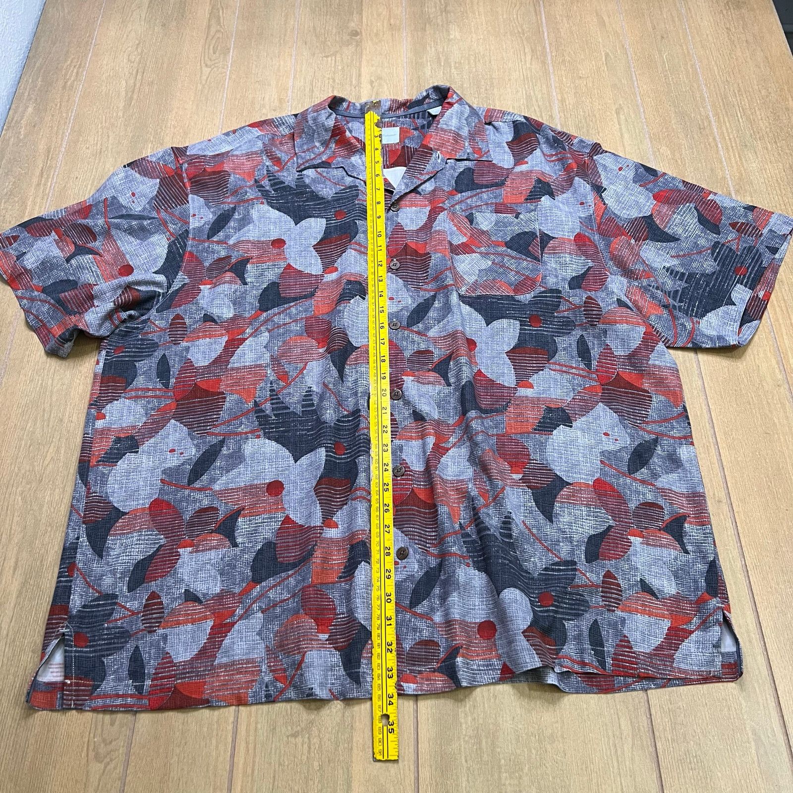 Tommy Bahama Tommy Bahama Silk Shirt Mens Medium Gray Abstract Hawaiian Size US XXL / EU 58 / 5 - 5 Thumbnail