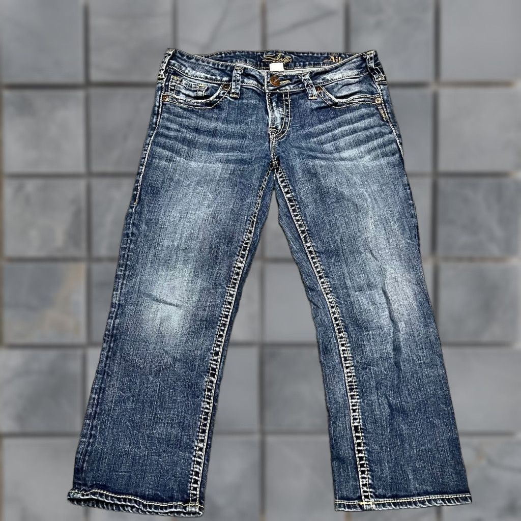 Silver Jeans Co. Silver Jeans Co. Capri Pants Womens 30 Aiko Denim Thick Stitch Blue 32x22 Regular Tapered? Size 30" / US 8 / IT 44 - 1 Thumbnail