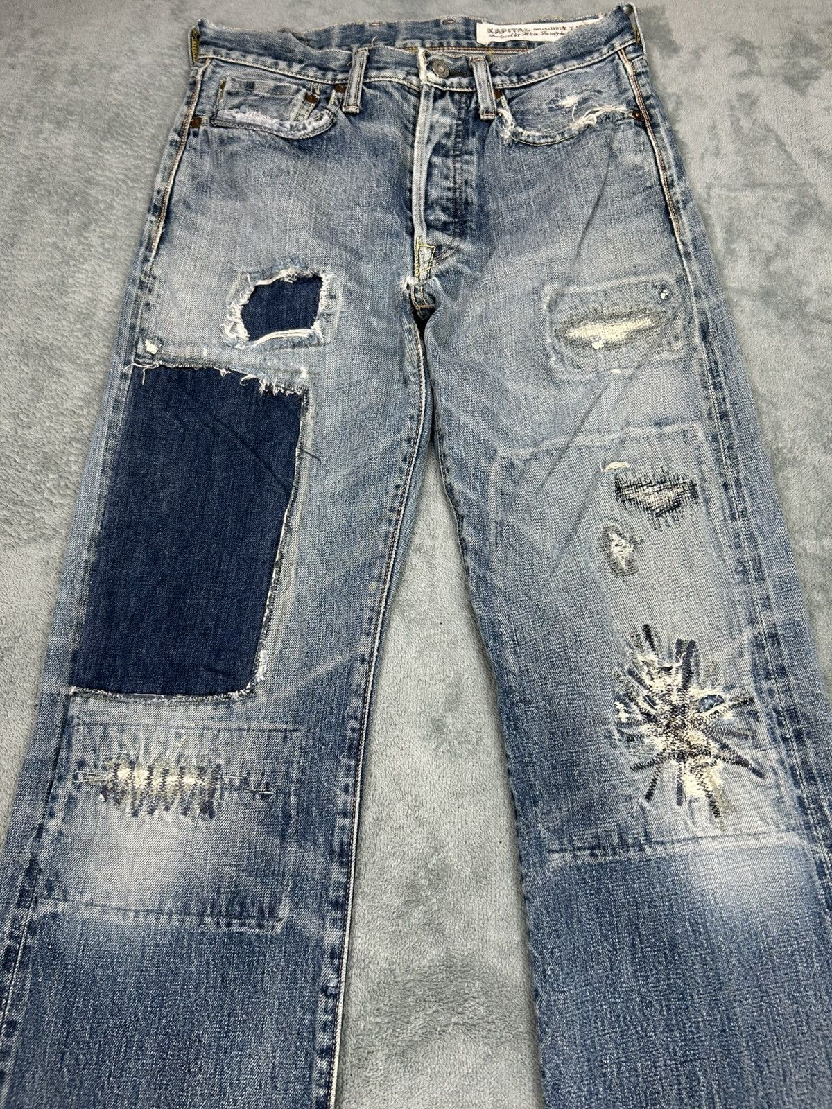 Kapital Kapital Boro Distressed Patchwork Denim Jeans Size US 30 / EU 46 - 3 Thumbnail