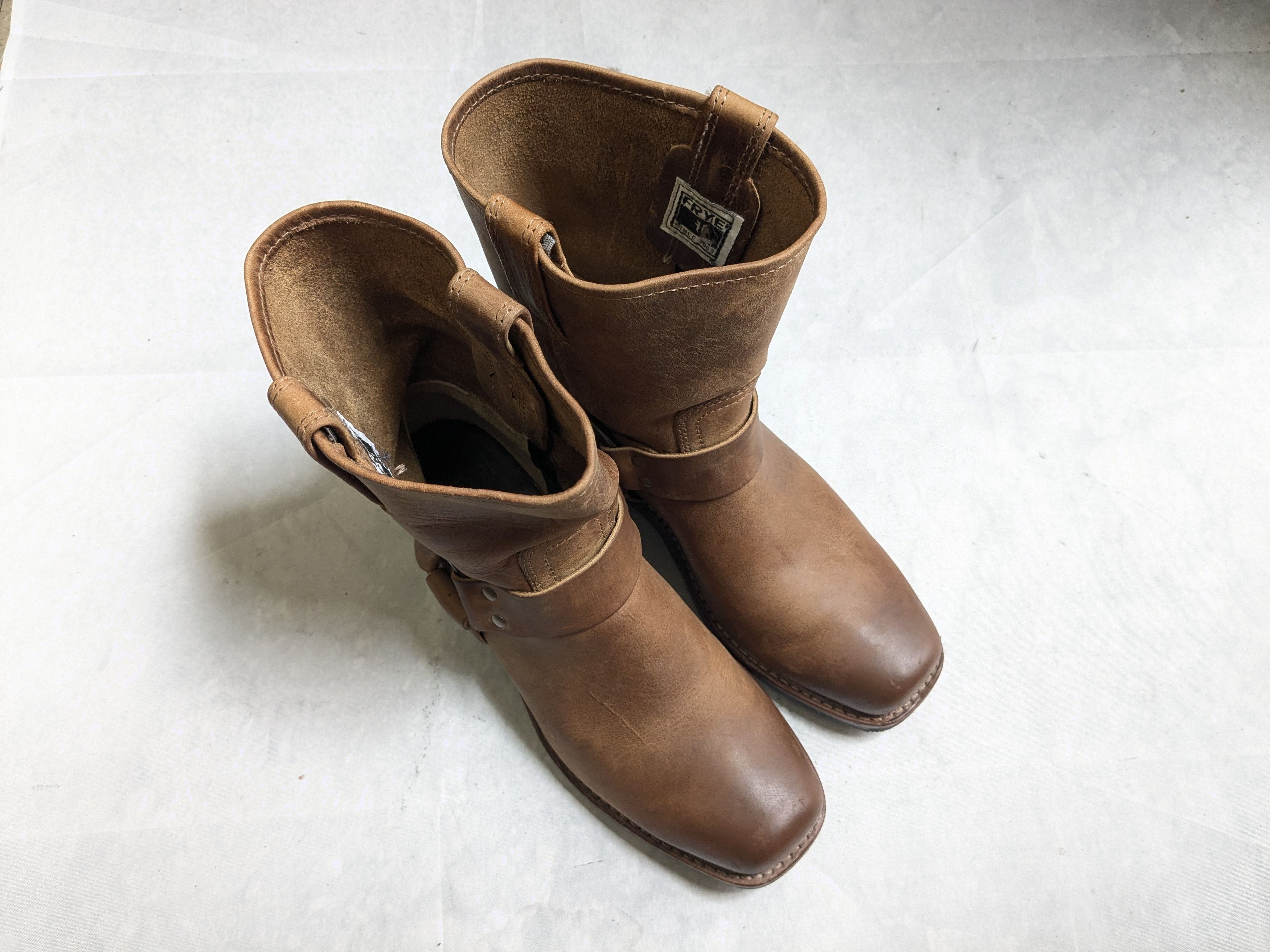 Frye Frye Harness Boots Brown Leather 9 M Buckle Size US 9 / EU 42 - 4 Thumbnail