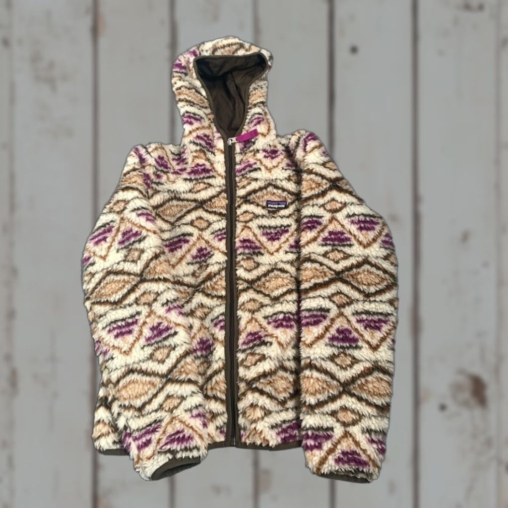Patagonia PATAGONIA Fleece Jacket Deep Pile Aztec Brown Polyester Women S Small Size S / US 4 / IT 40 - 1 Thumbnail