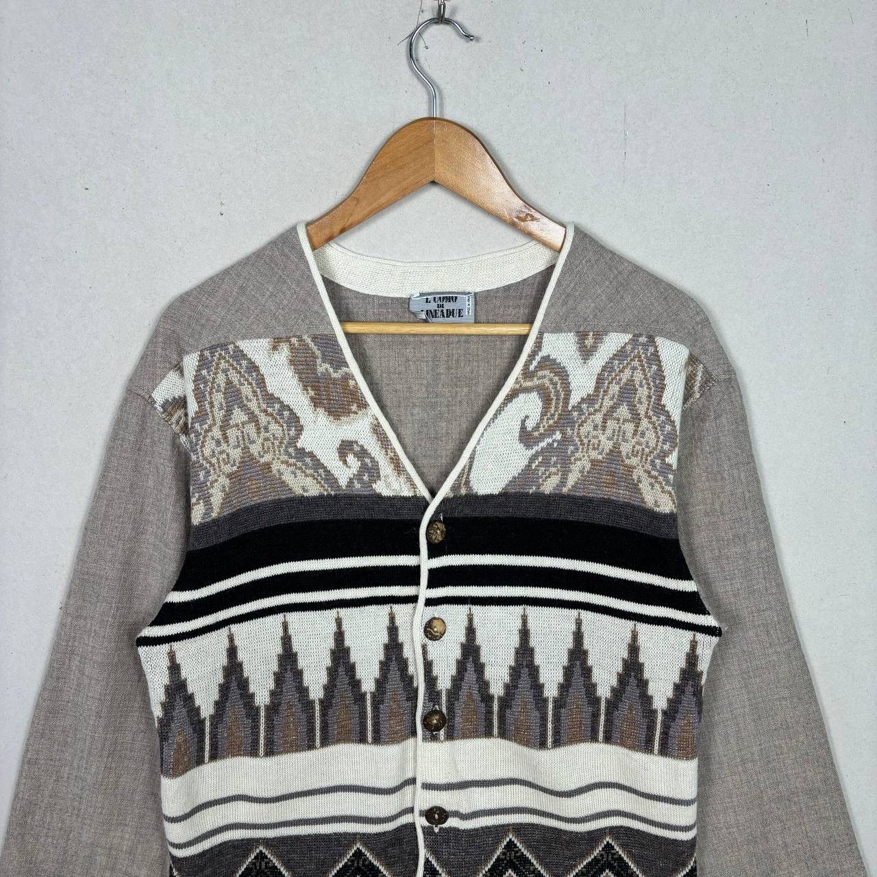 Vintage Vintage Wool Alpaca L’uomo Di Line Due Native Aztec Cardigan Size US M / EU 48-50 / 2 - 3 Thumbnail