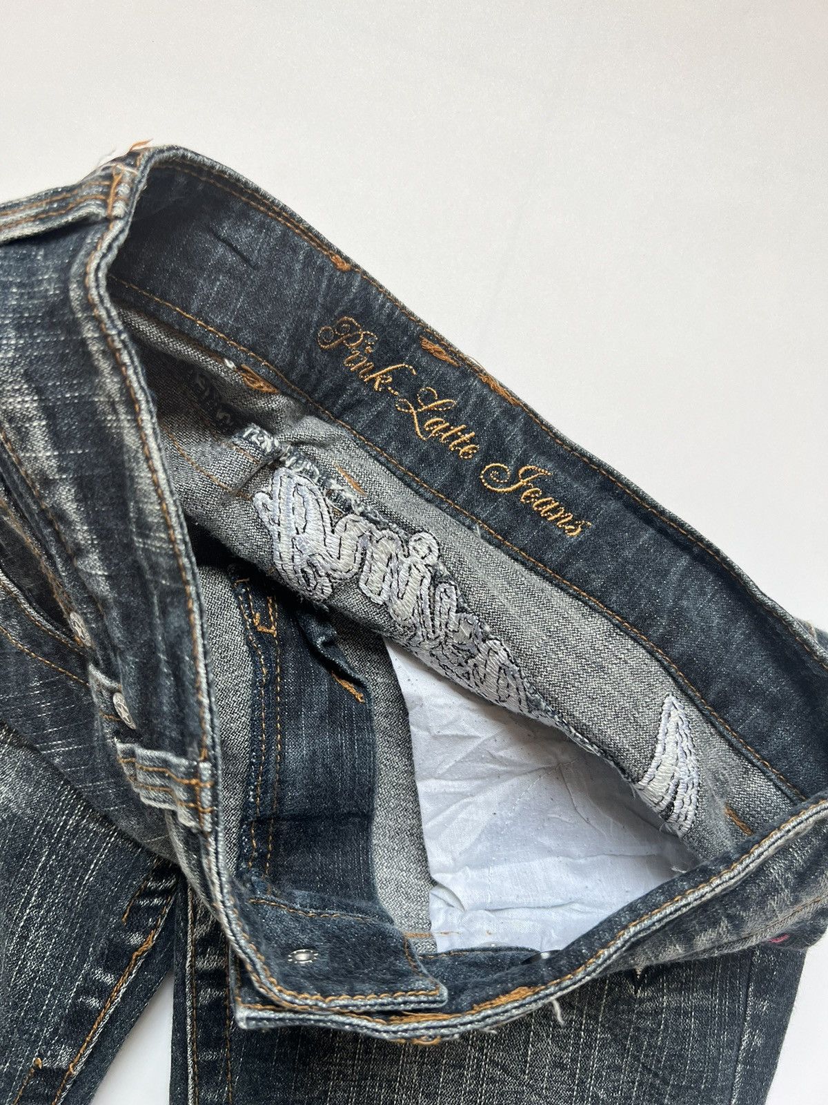Japanese Brand Japanese Flared Pink Latte Embroidered Denim Size US 28 / EU 44 - 7 Thumbnail